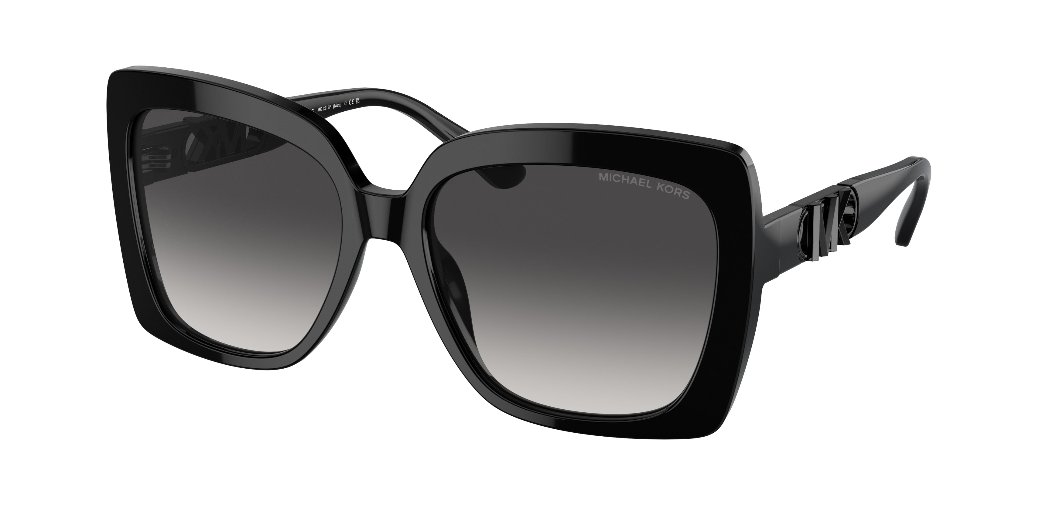 Michael Kors NICE MK2213F Square Sunglasses 30058G-Black 58-145-17 - Color Map Black
