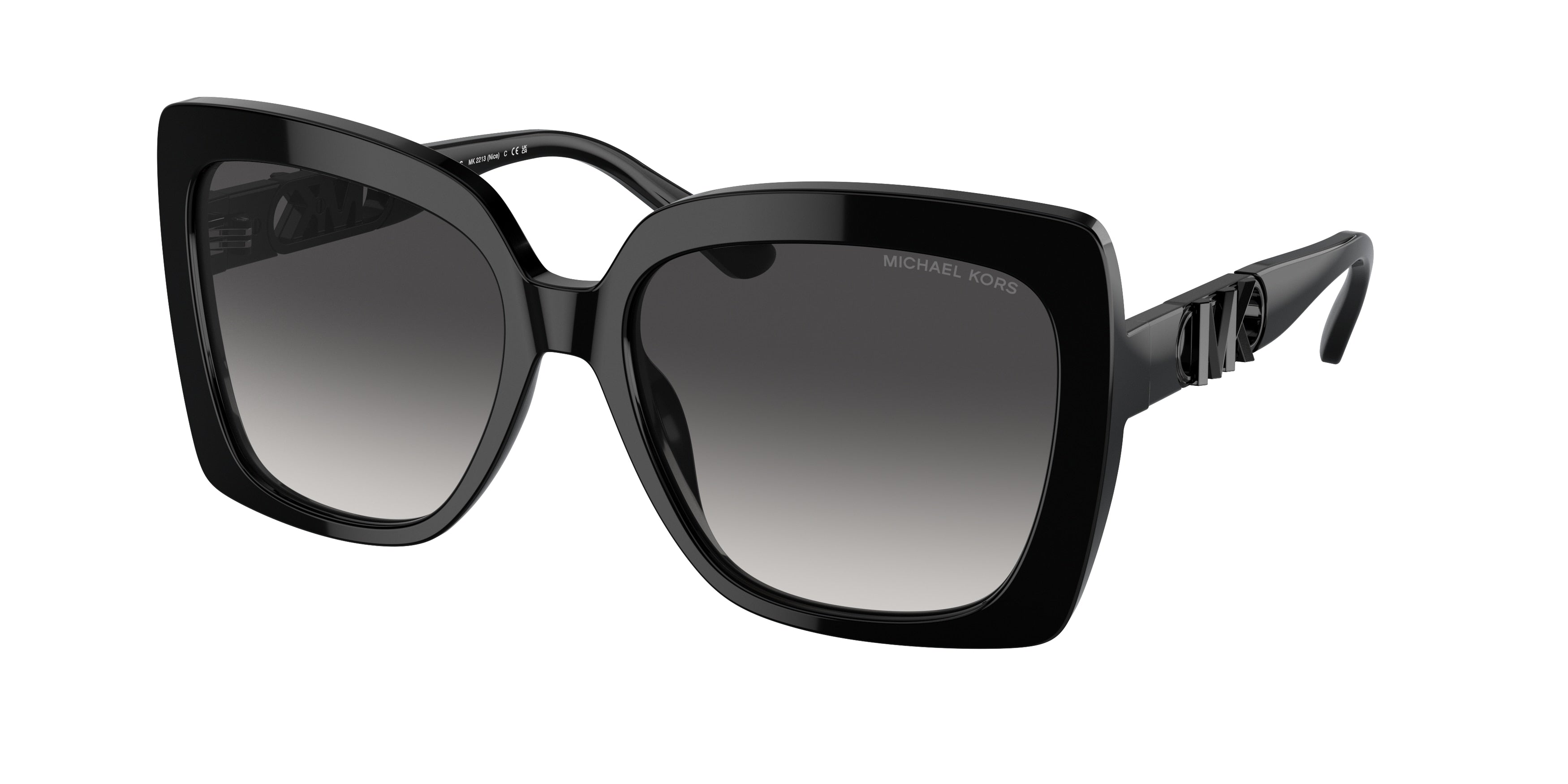 Michael Kors NICE MK2213 Square Sunglasses  30058G-Black 57-140-17 - Color Map Black