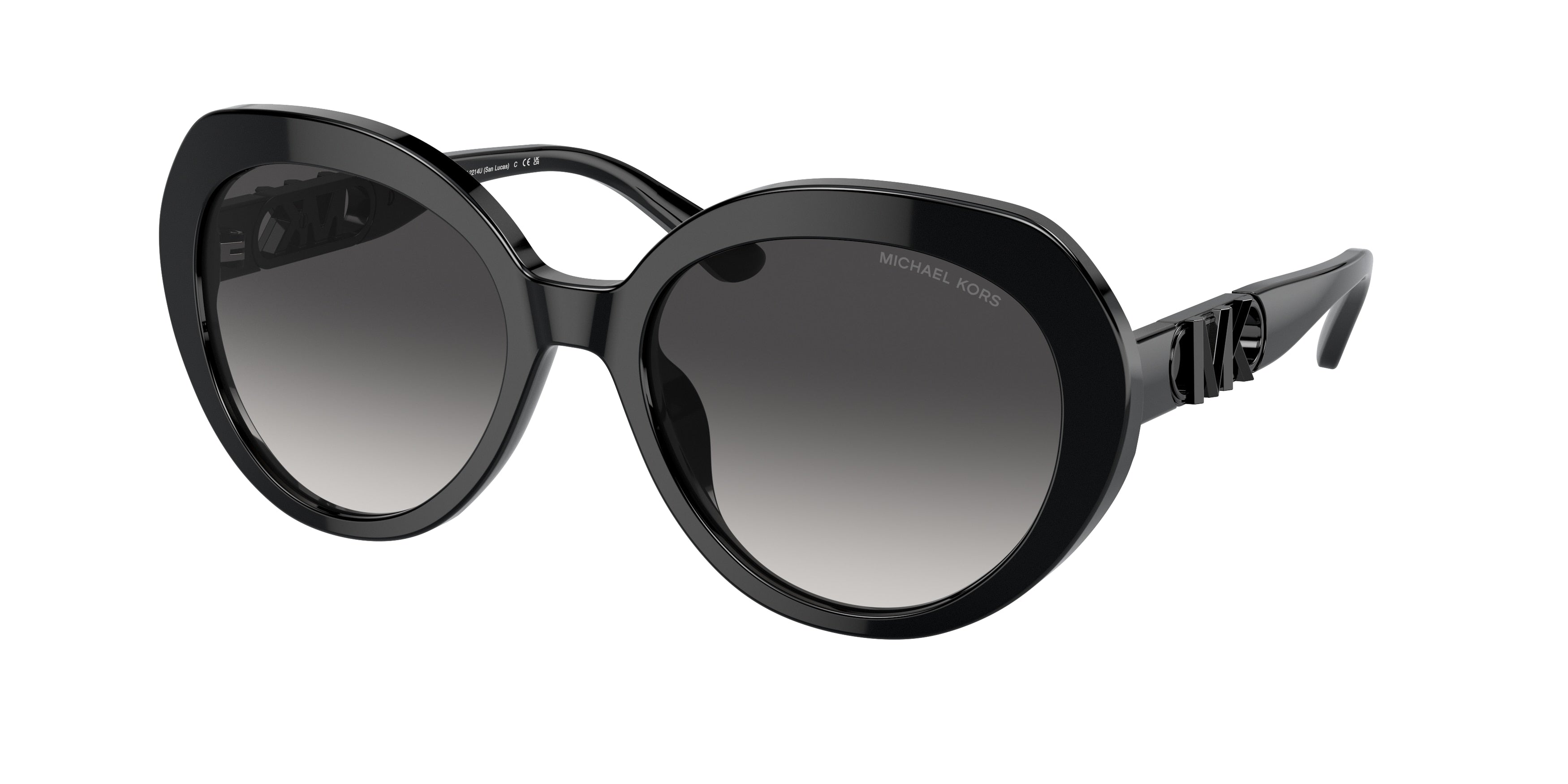 Michael Kors SAN LUCAS MK2214U Round Sunglasses 30058G-Black 56-140-19 - Color Map Black