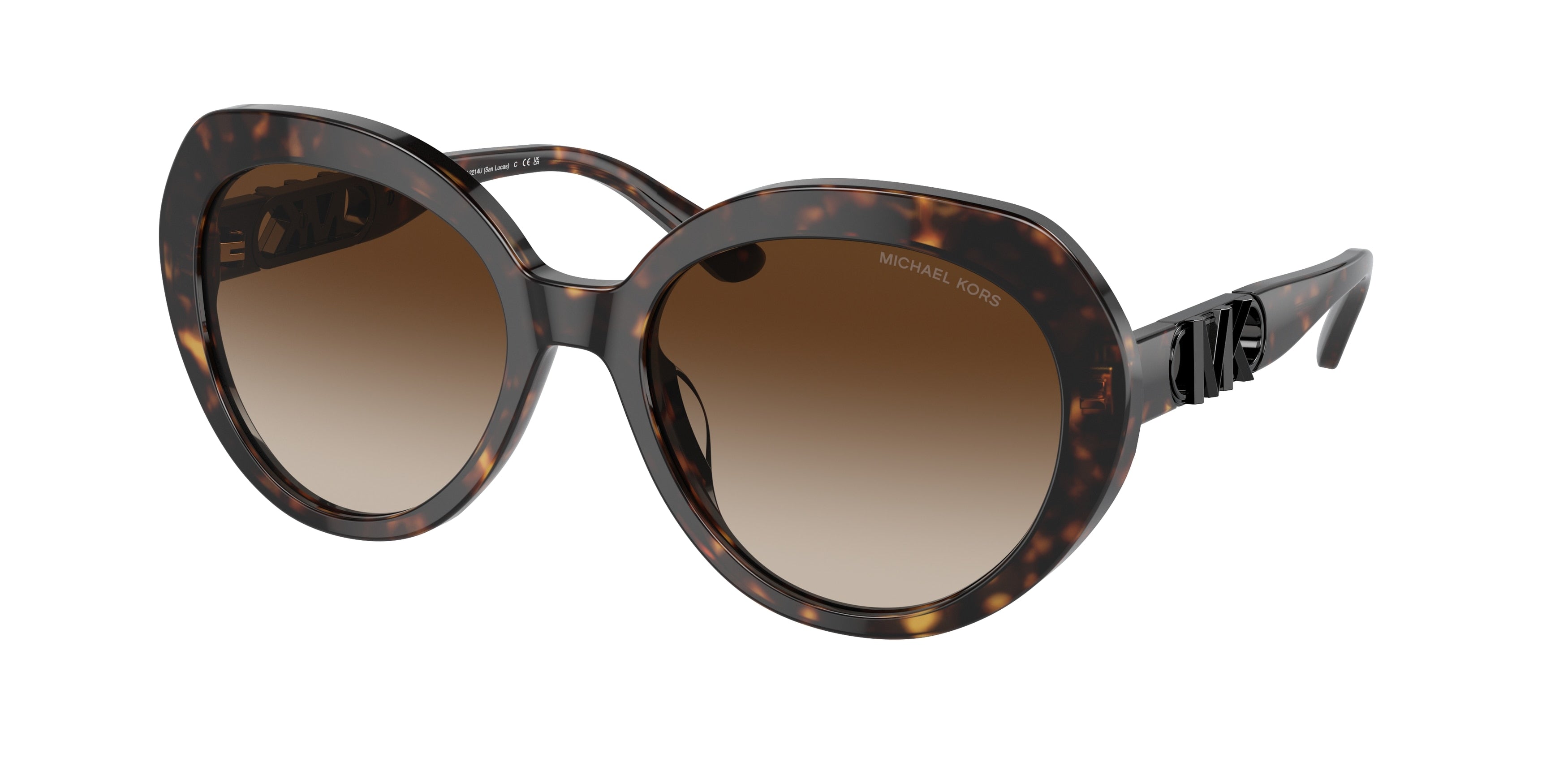 Michael Kors SAN LUCAS MK2214U Round Sunglasses 300613-Dark Tortoise 56-140-19 - Color Map Tortoise