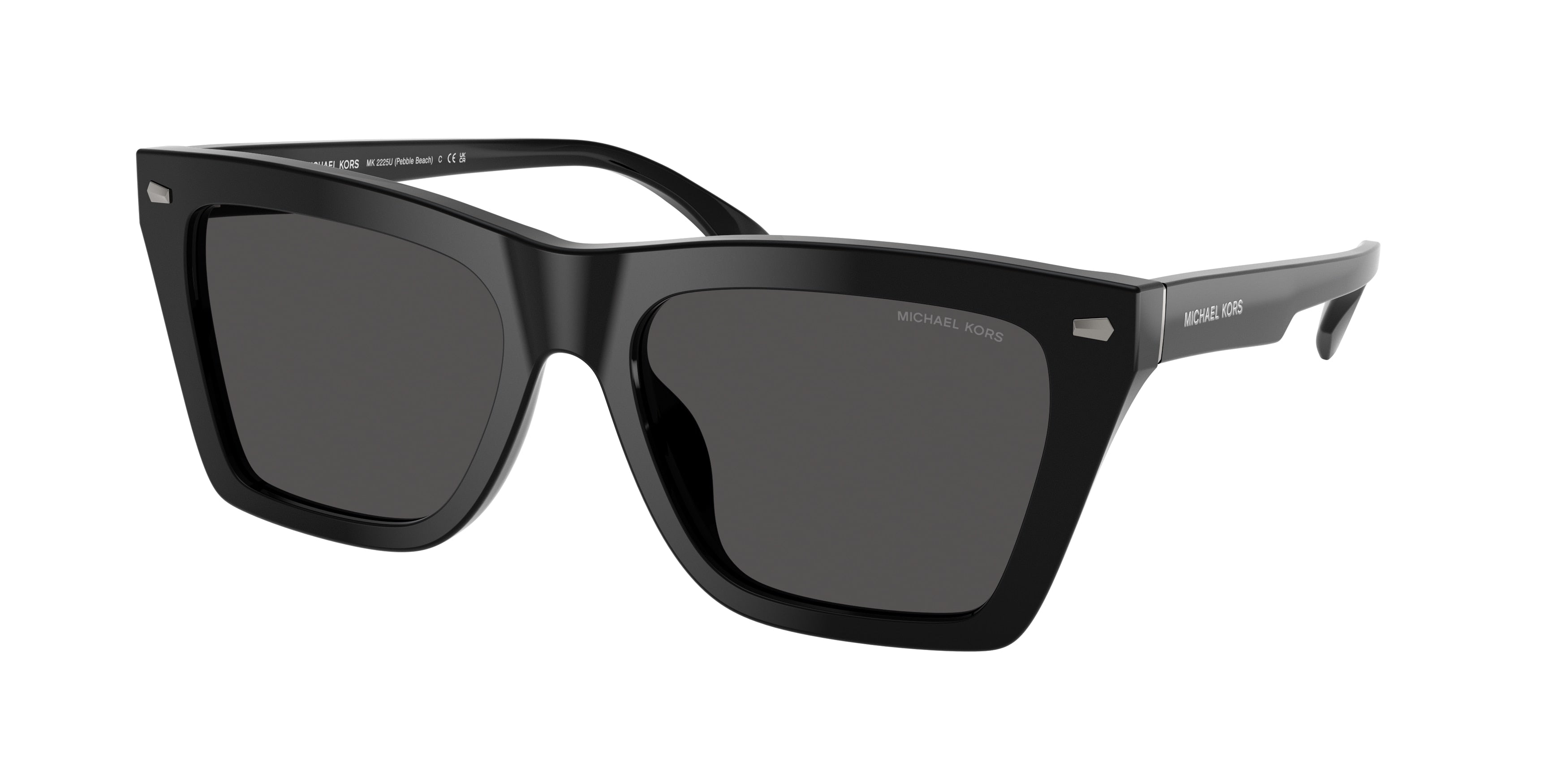 Michael Kors PEBBLE BEACH MK2225U Square Sunglasses 300587-Black 56-145-18 - Color Map Black