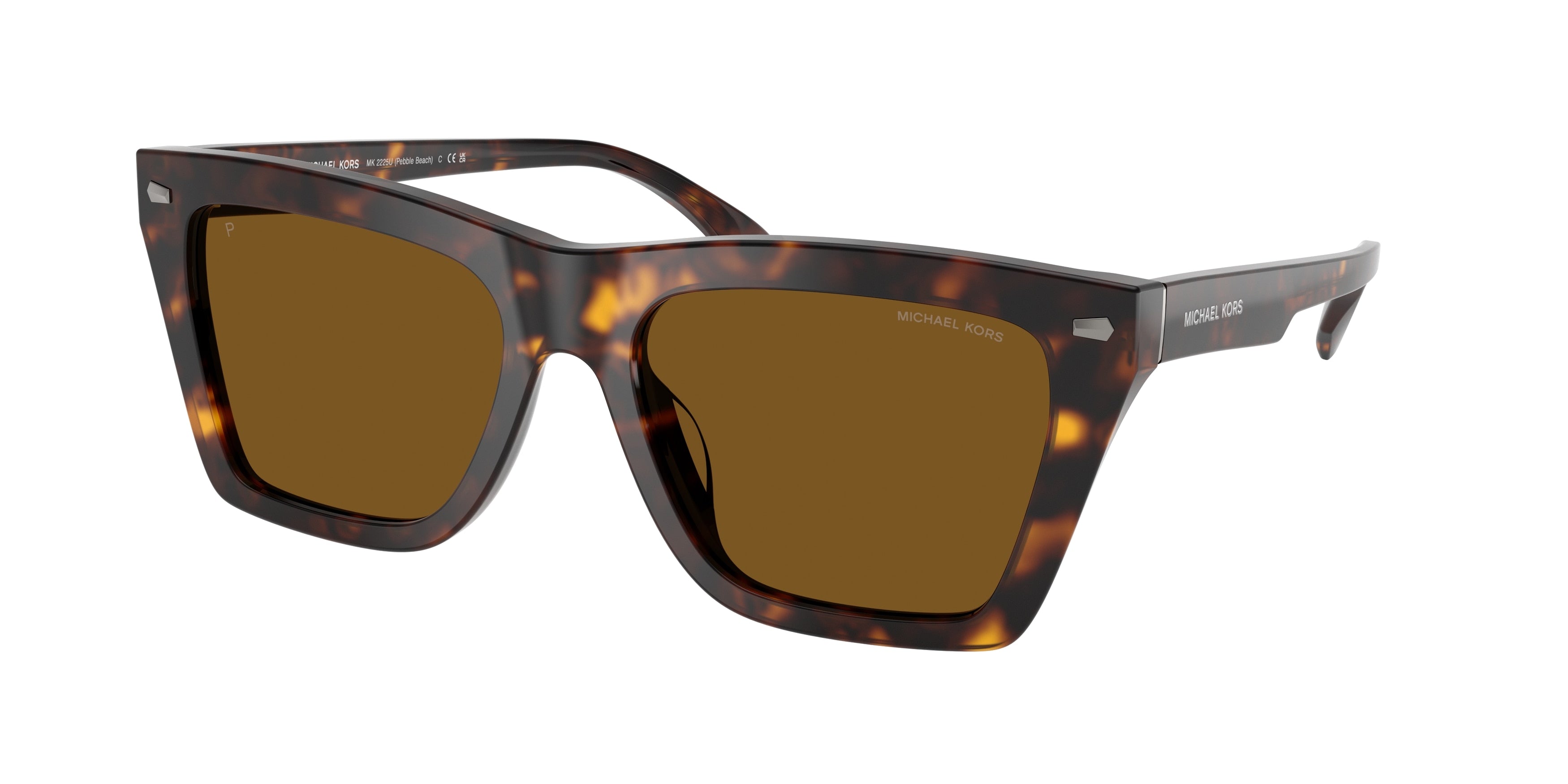 Michael Kors PEBBLE BEACH MK2225U Square Sunglasses 300683-Dark Tortoise 56-145-18 - Color Map Tortoise