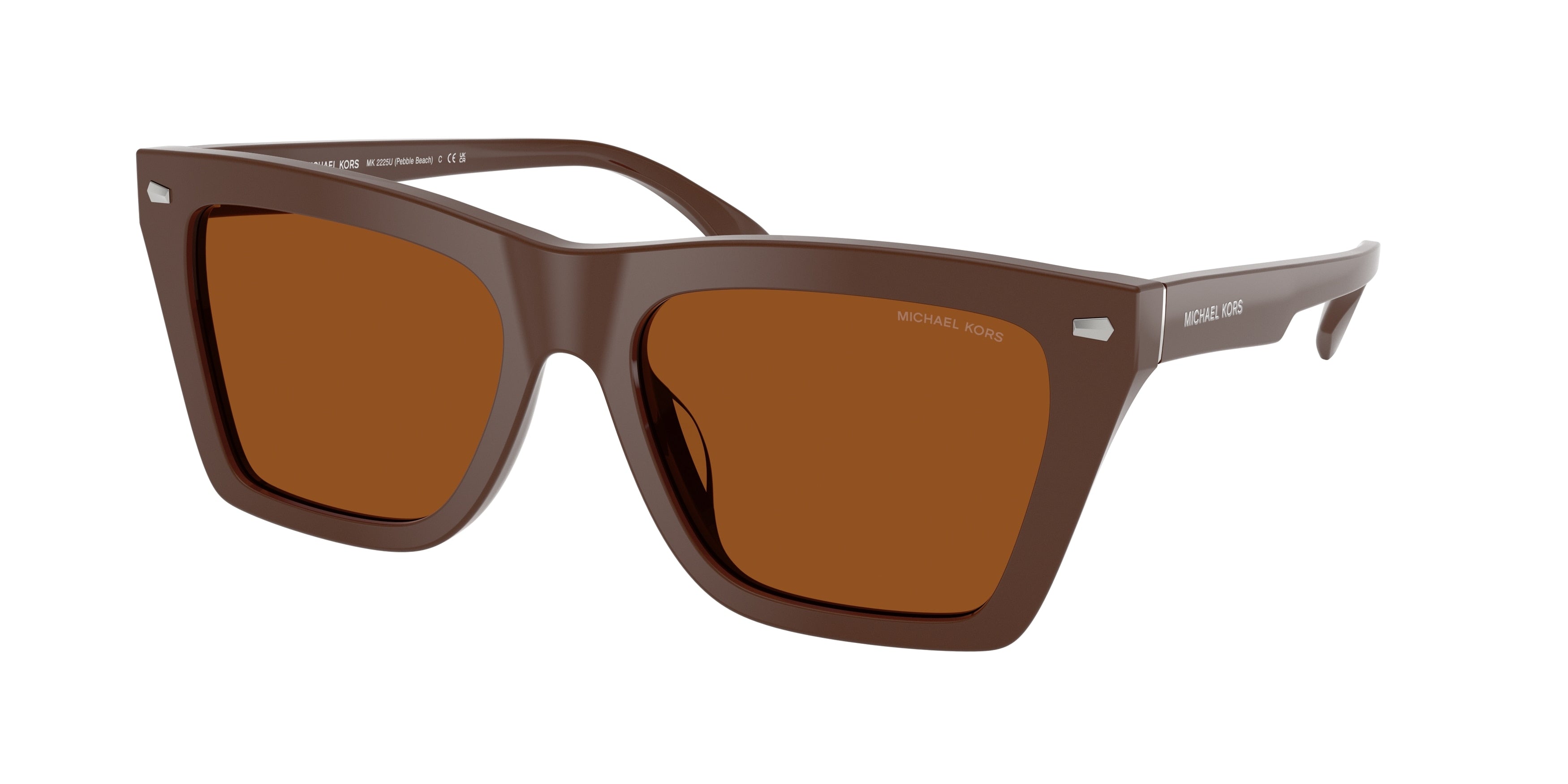 Michael Kors PEBBLE BEACH MK2225U Square Sunglasses 400773-Nutmeg Solid 56-145-18 - Color Map Brown