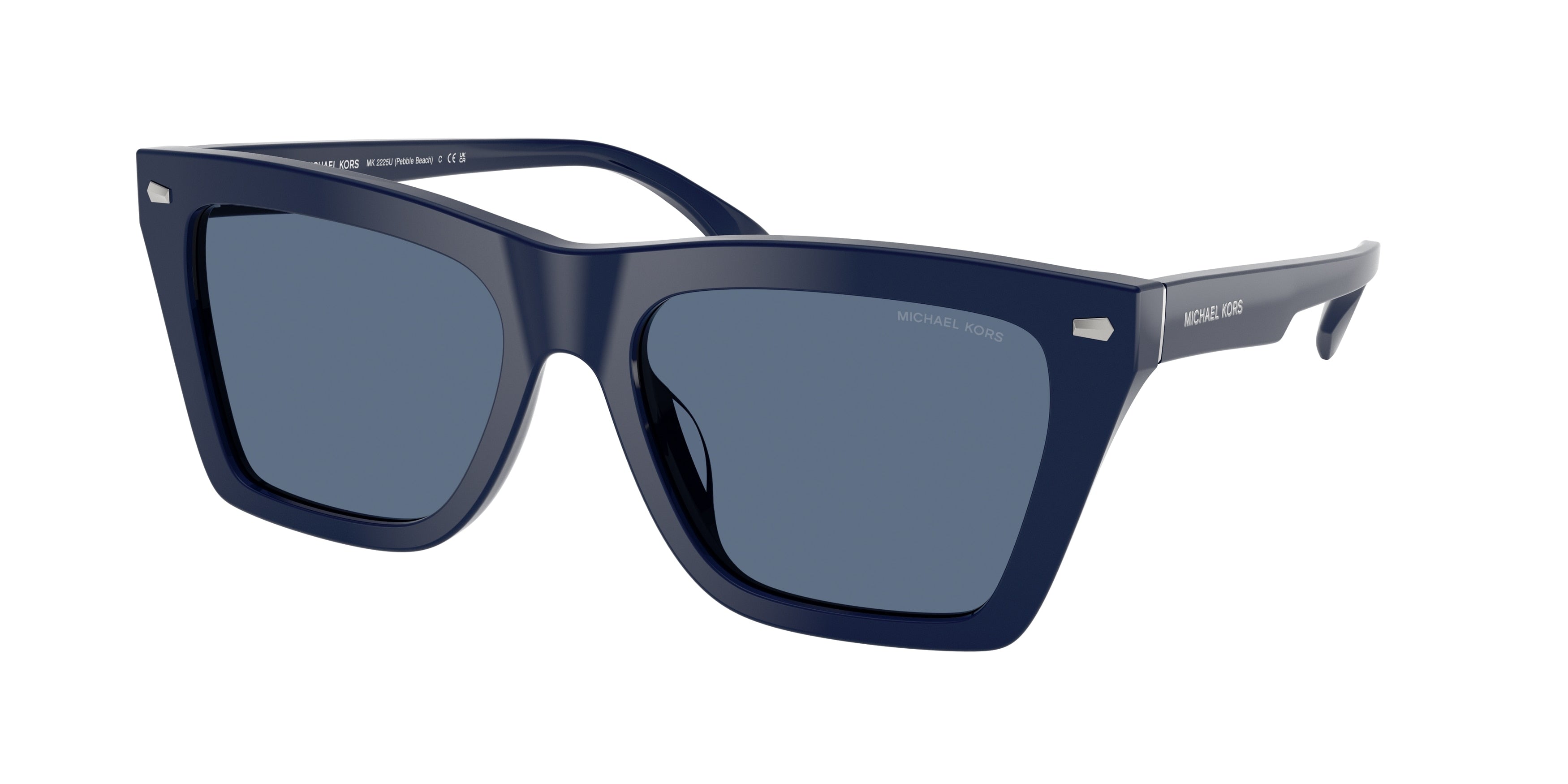 Michael Kors PEBBLE BEACH MK2225U Square Sunglasses 400980-Navy Solid 56-145-18 - Color Map Blue