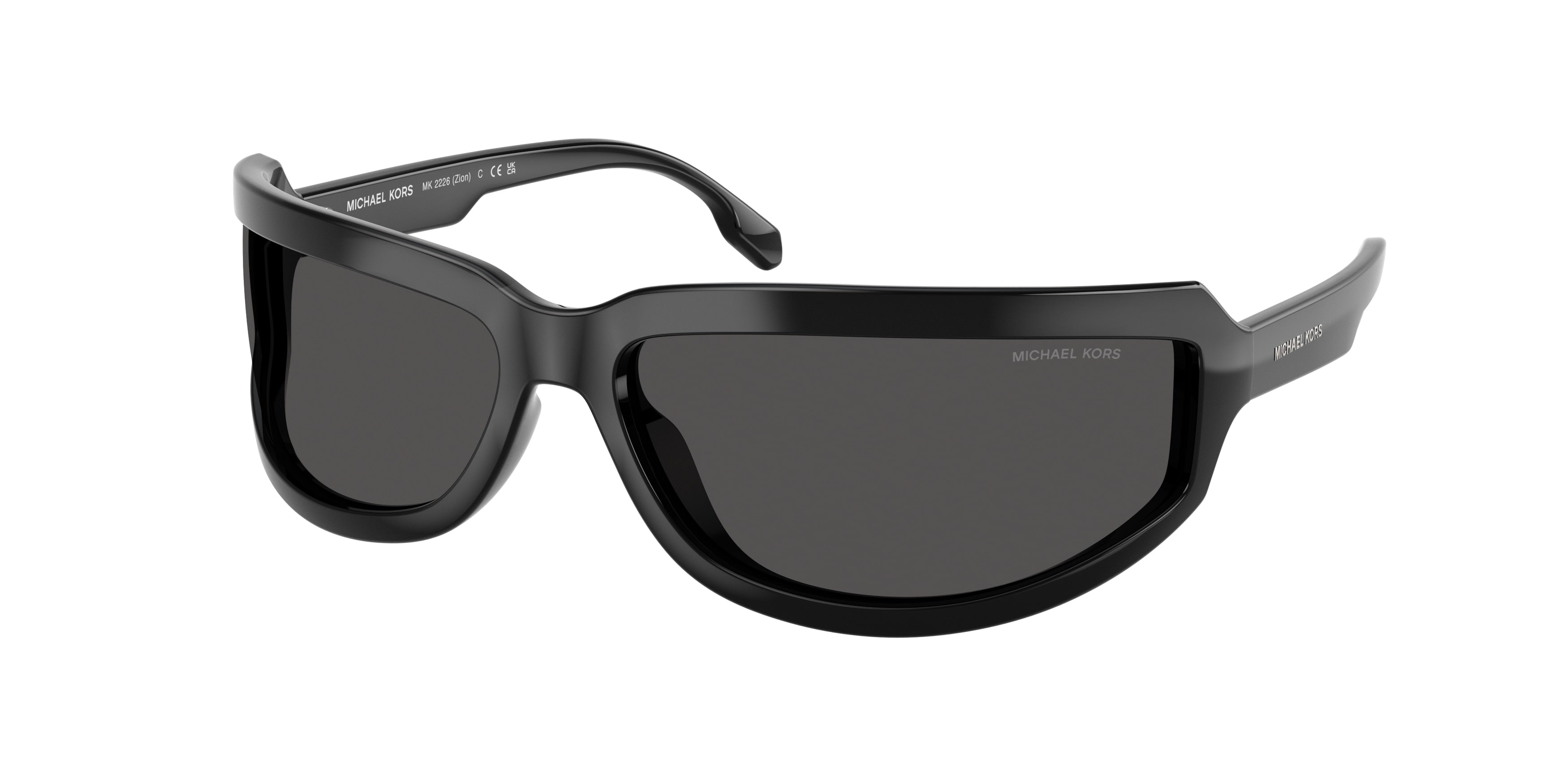 Michael Kors ZION MK2226 Irregular Sunglasses 300587-Black 72-120-16 - Color Map Black