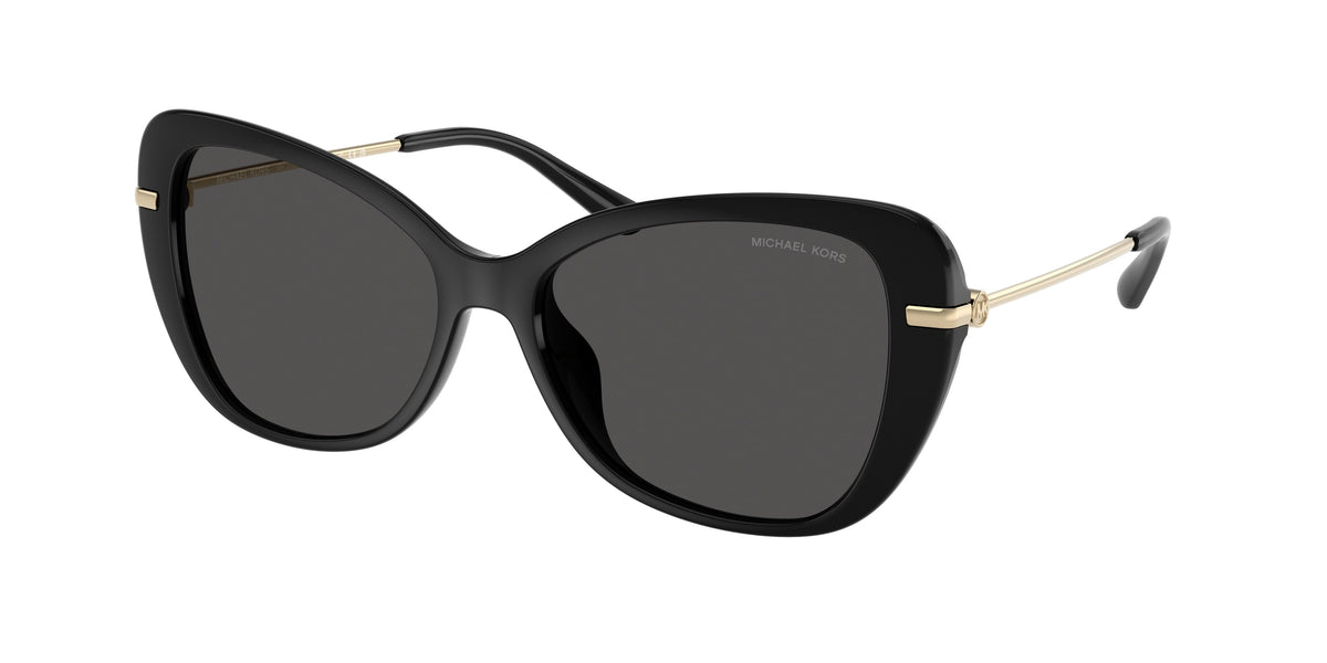 Michael Kors SAINT CROIX MK2230U Butterfly Sunglasses 300587-Black 56-140-16 - Color Map Black