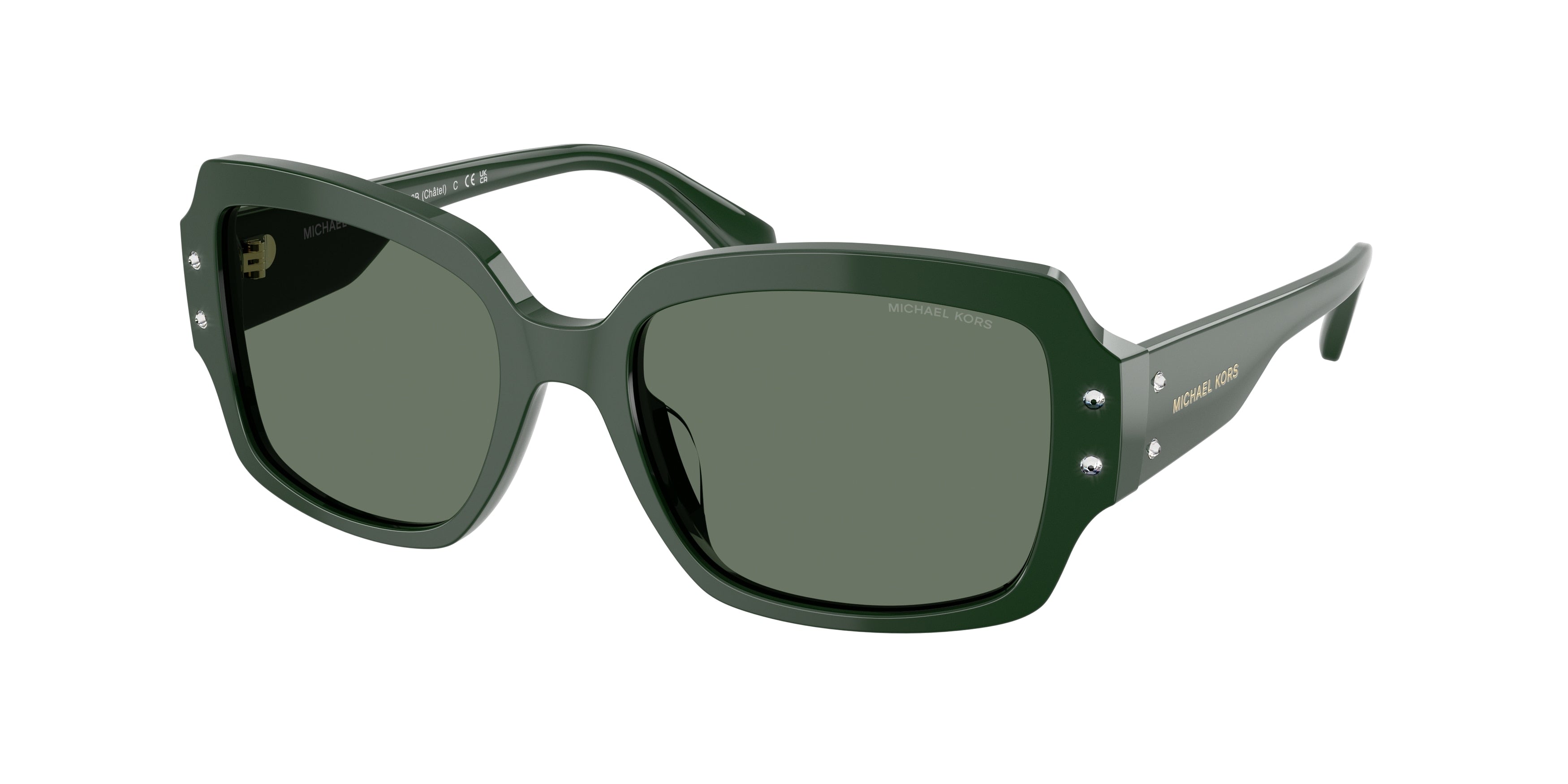 Michael Kors CHâTEL MK2233B Square Sunglasses 40063H-Bosco 55-140-18 - Color Map Green