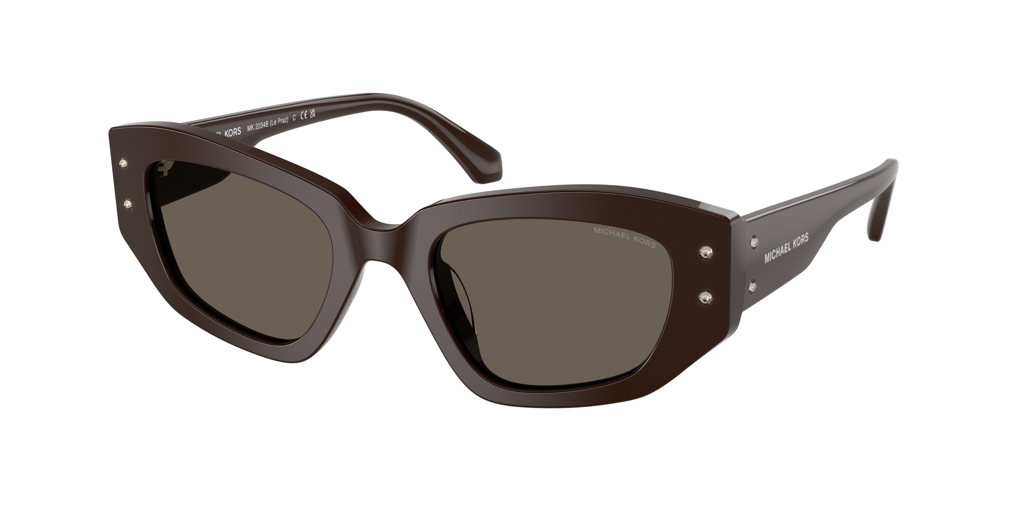 Michael Kors LE PRAZ MK2234B Irregular Sunglasses 4007/3-Chocolate 50-140-21 - Color Map Brown