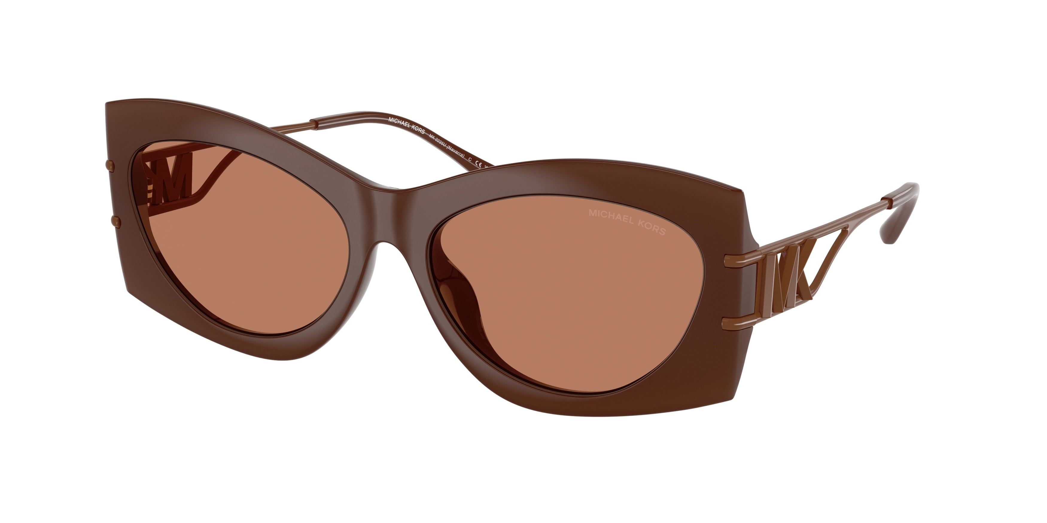 Michael Kors NAVARRA MK2235U Irregular Sunglasses 4008/3-Nutmeg 57-140-16 - Color Map Brown