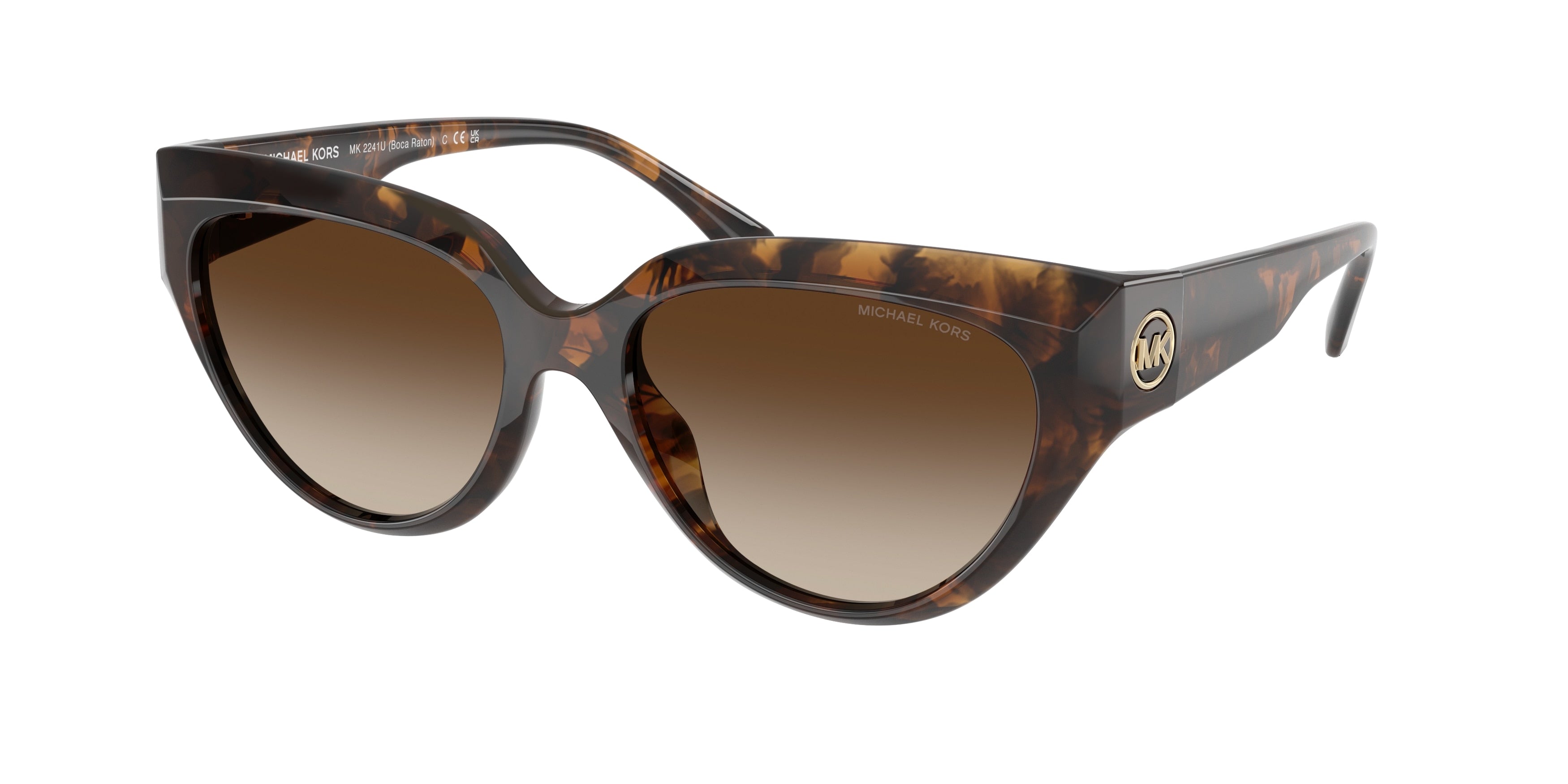 Michael Kors BOCA RATON MK2241U Cat Eye Sunglasses 300613-Dark Tortoise 55-140-17 - Color Map Tortoise