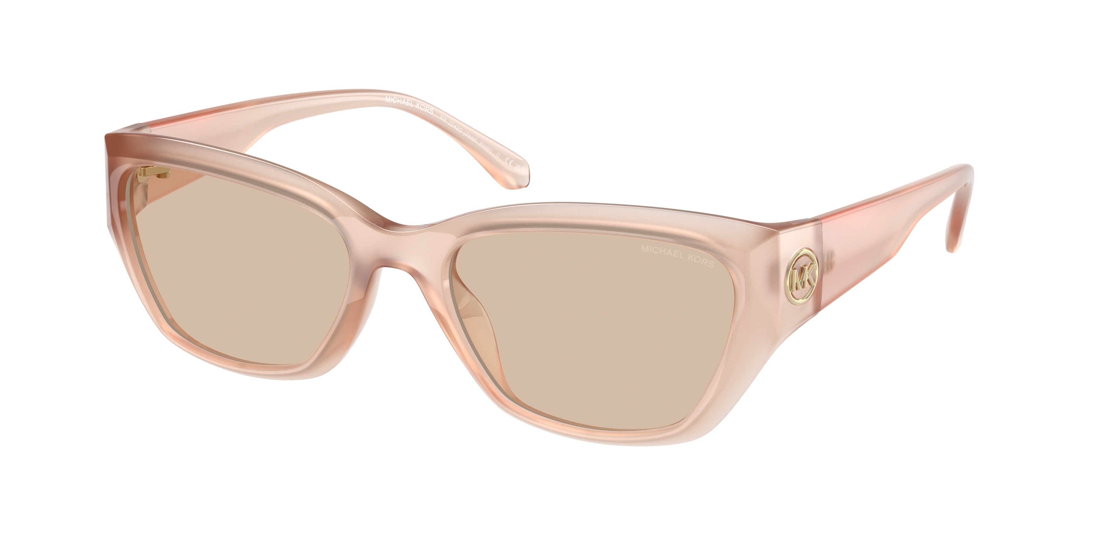 Michael Kors PEARL RIVER MK2242D Cat Eye Sunglasses 344993-Light Sand 56-140-19 - Color Map White