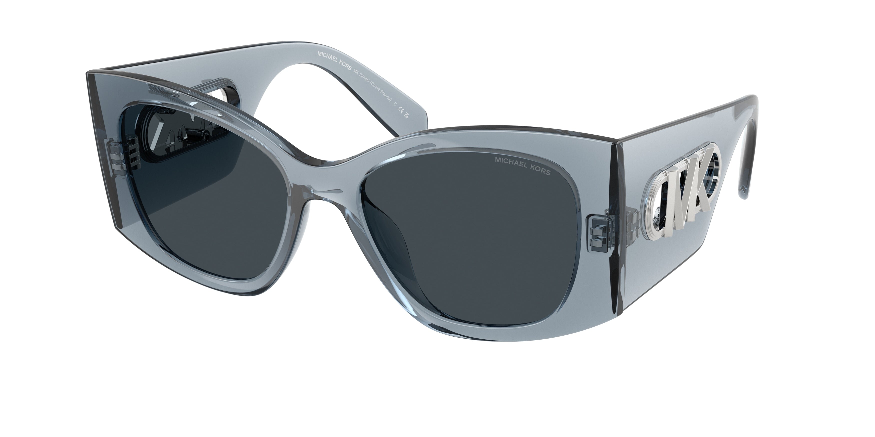 Michael Kors COSTA BLANCA MK2244U Square Sunglasses 401487-Denim Transparent 53-145-18 - Color Map Blue