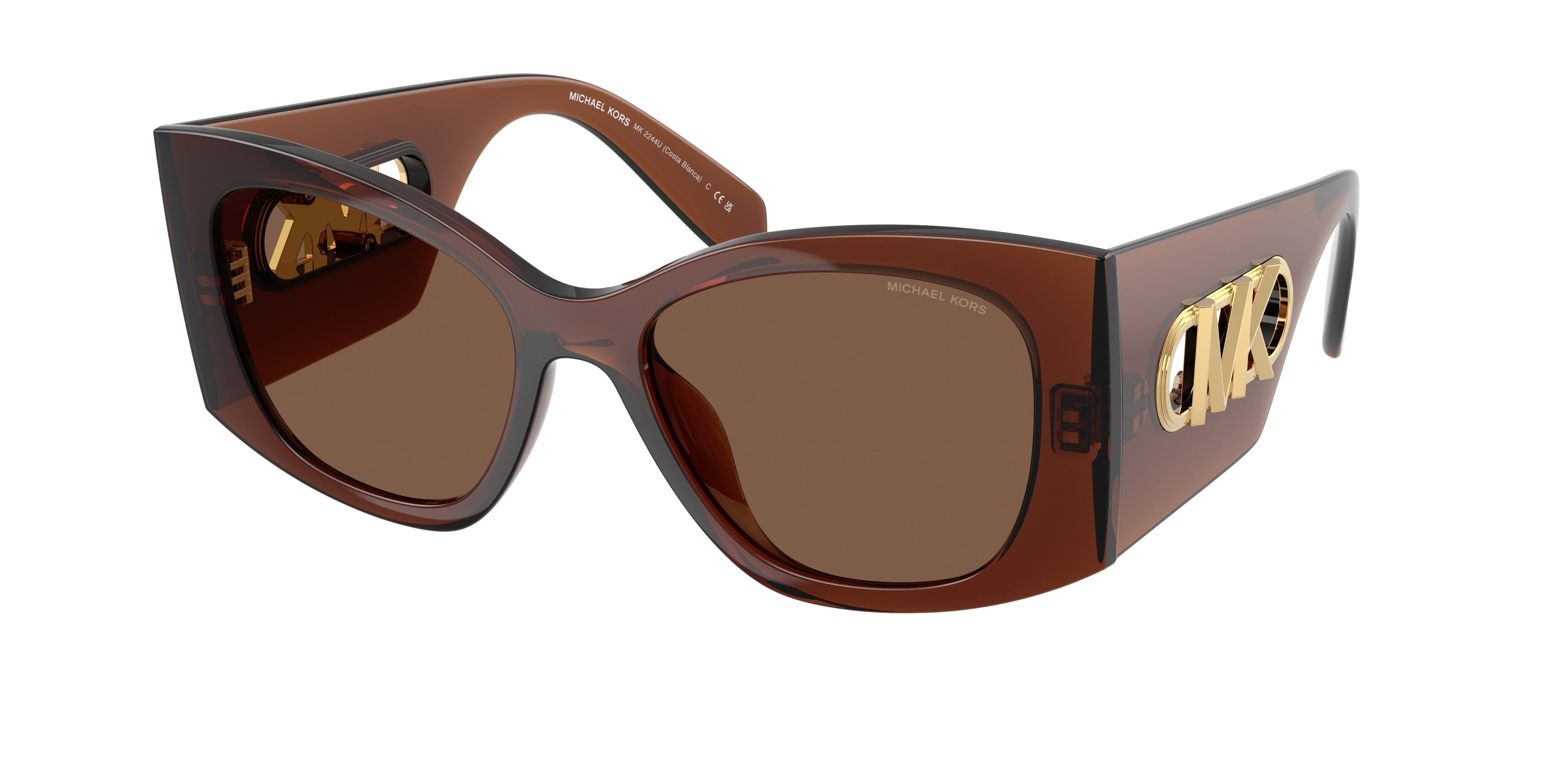 Michael Kors COSTA BLANCA MK2244U Square Sunglasses 402173-Brown Transparent 53-145-18 - Color Map Brown