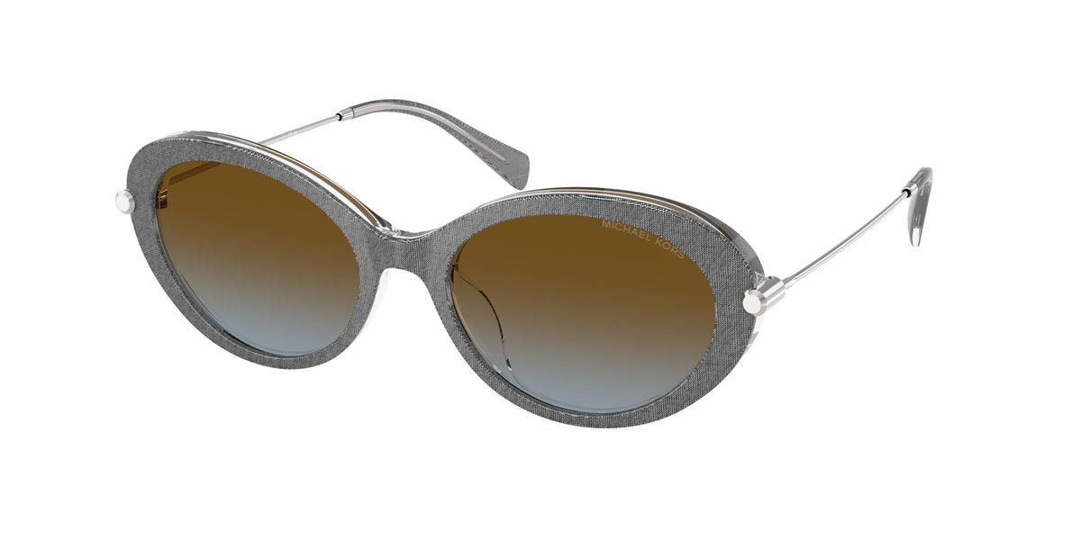 Michael Kors ROCKAWAY MK2245U Oval Sunglasses 400913-Grey Denim 53-140-18 - Color Map Grey