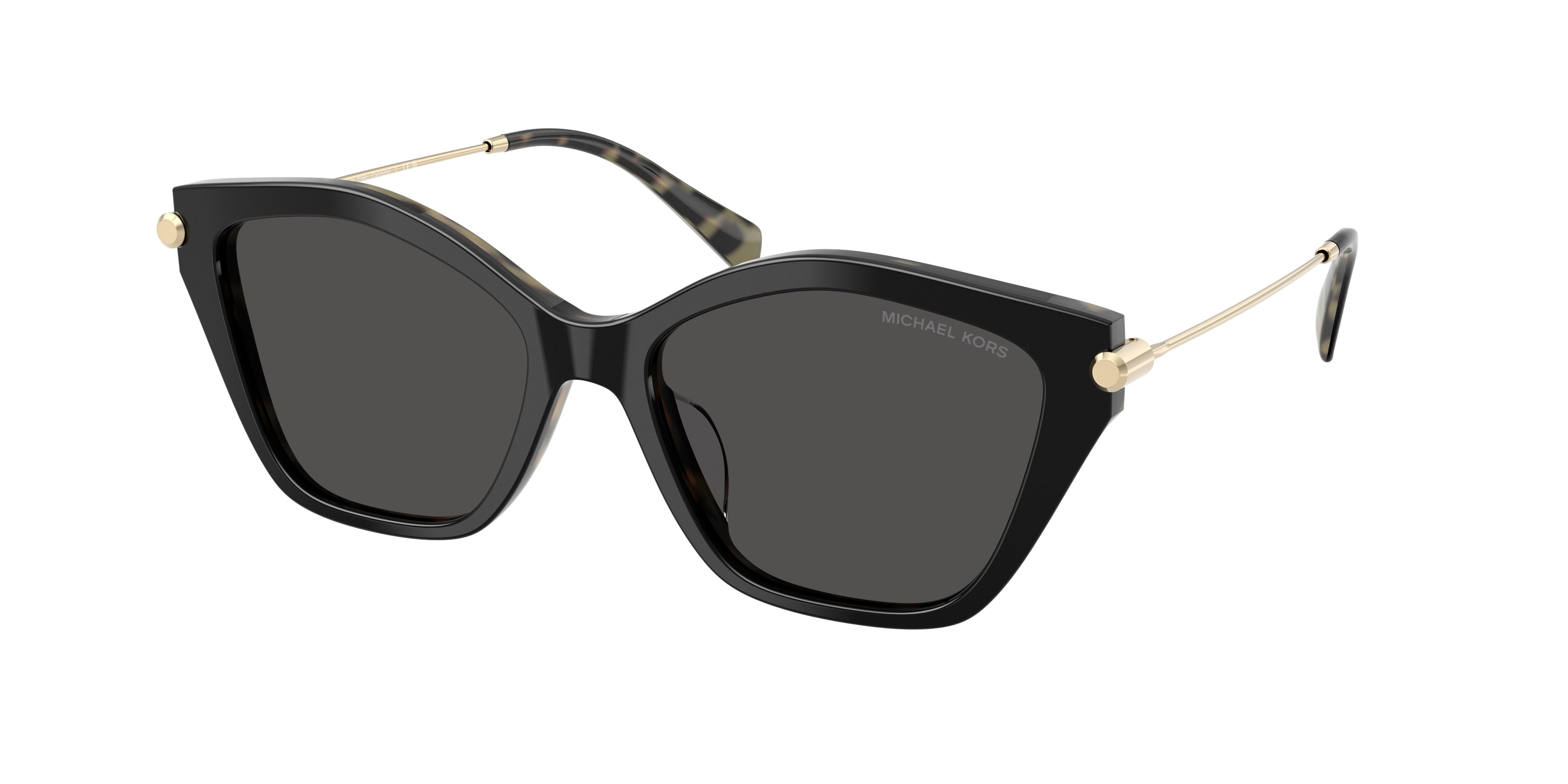 Michael Kors CATSKILLS MK2246U Irregular Sunglasses 395087-Black/Amber Tortoise 54-140-17 - Color Map Black