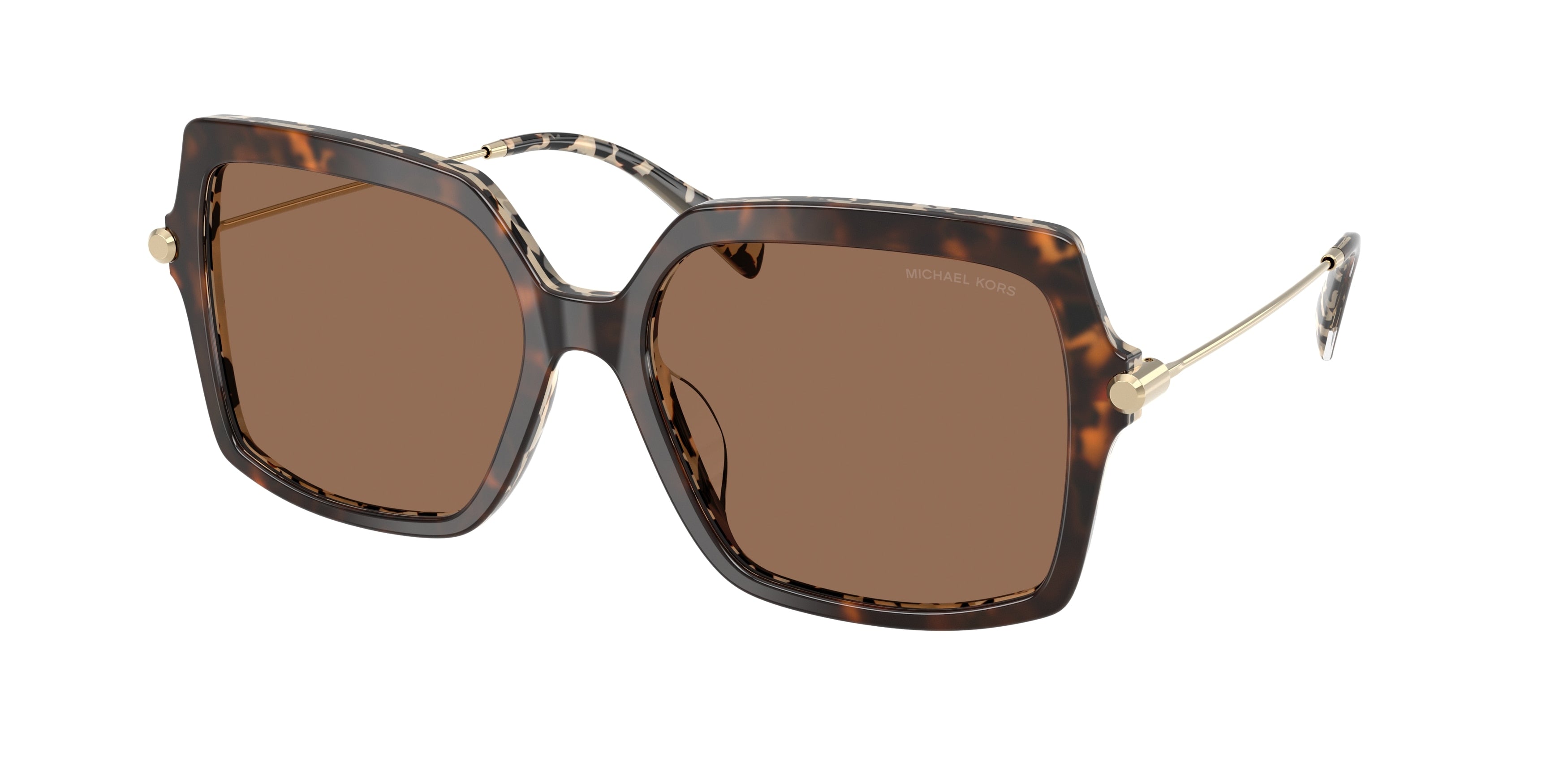 Michael Kors QUOGUE MK2247U Square Sunglasses 395173-Dark/Cream Tortoise 57-140-17 - Color Map Tortoise