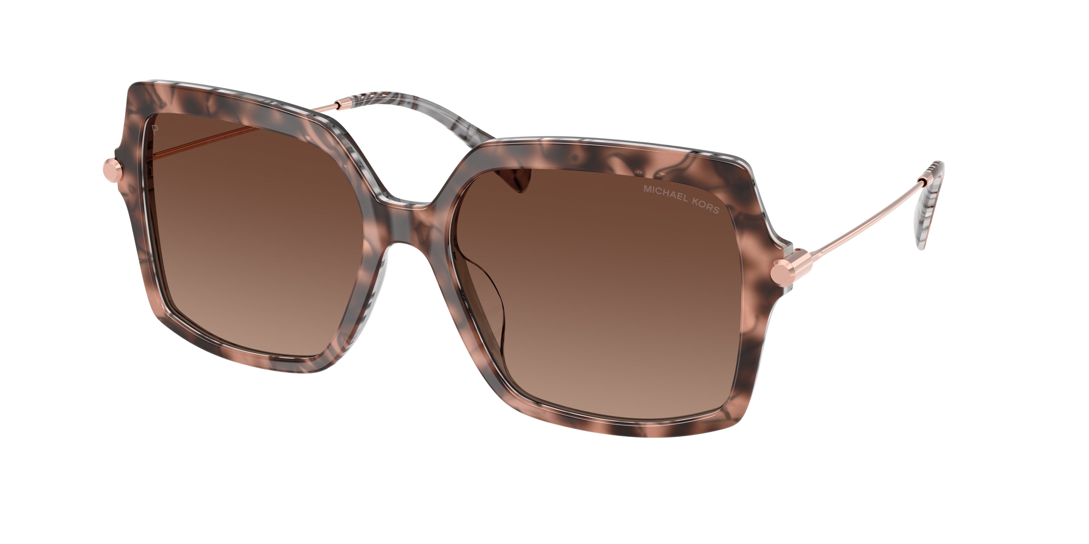 Michael Kors QUOGUE MK2247U Square Sunglasses 4017T5-Pink Tortoise 57-140-17 - Color Map Tortoise