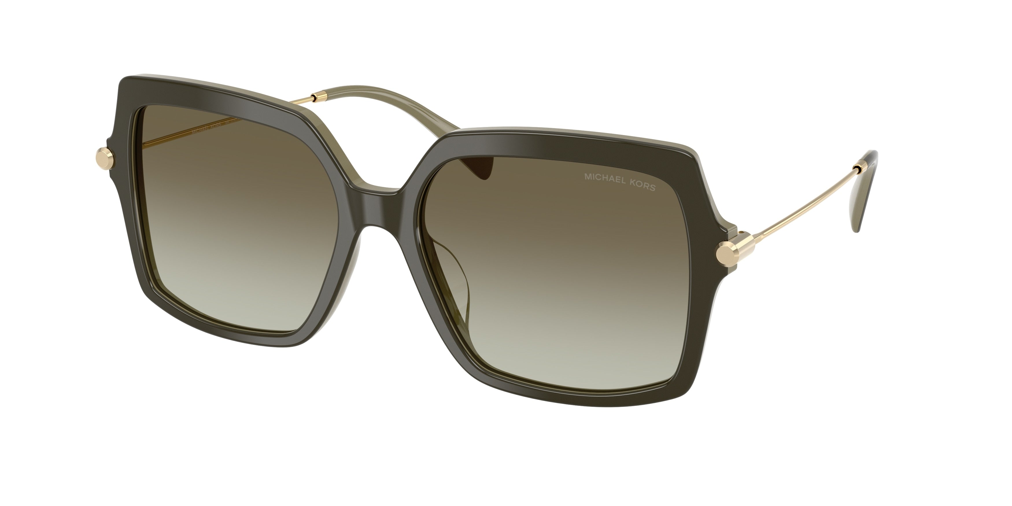 Michael Kors QUOGUE MK2247U Square Sunglasses 40193M-Olive Smoke 57-140-17 - Color Map Green