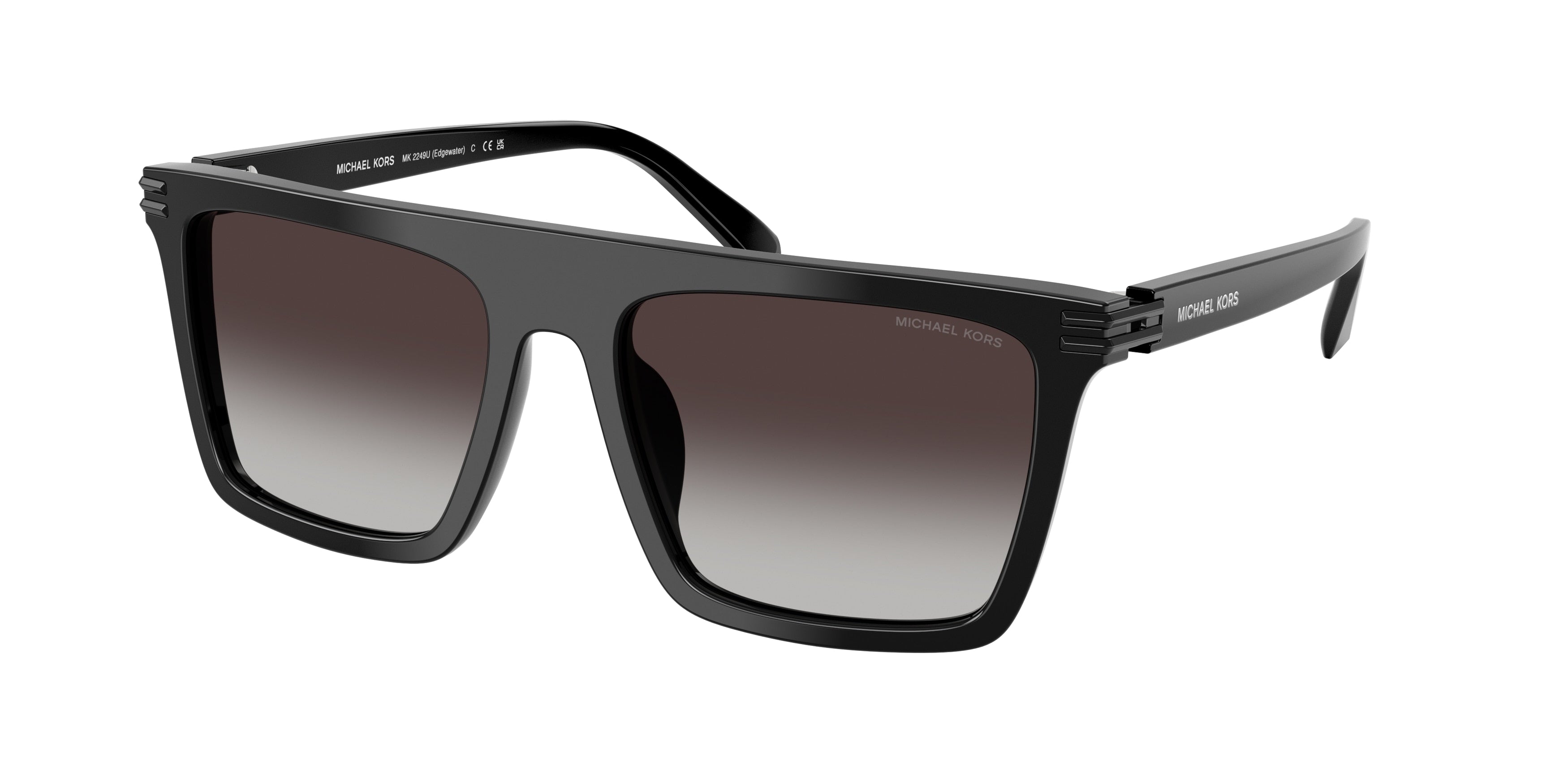 Michael Kors EDGEWATER MK2249U Square Sunglasses 30058G-Black 55-145-18 - Color Map Black
