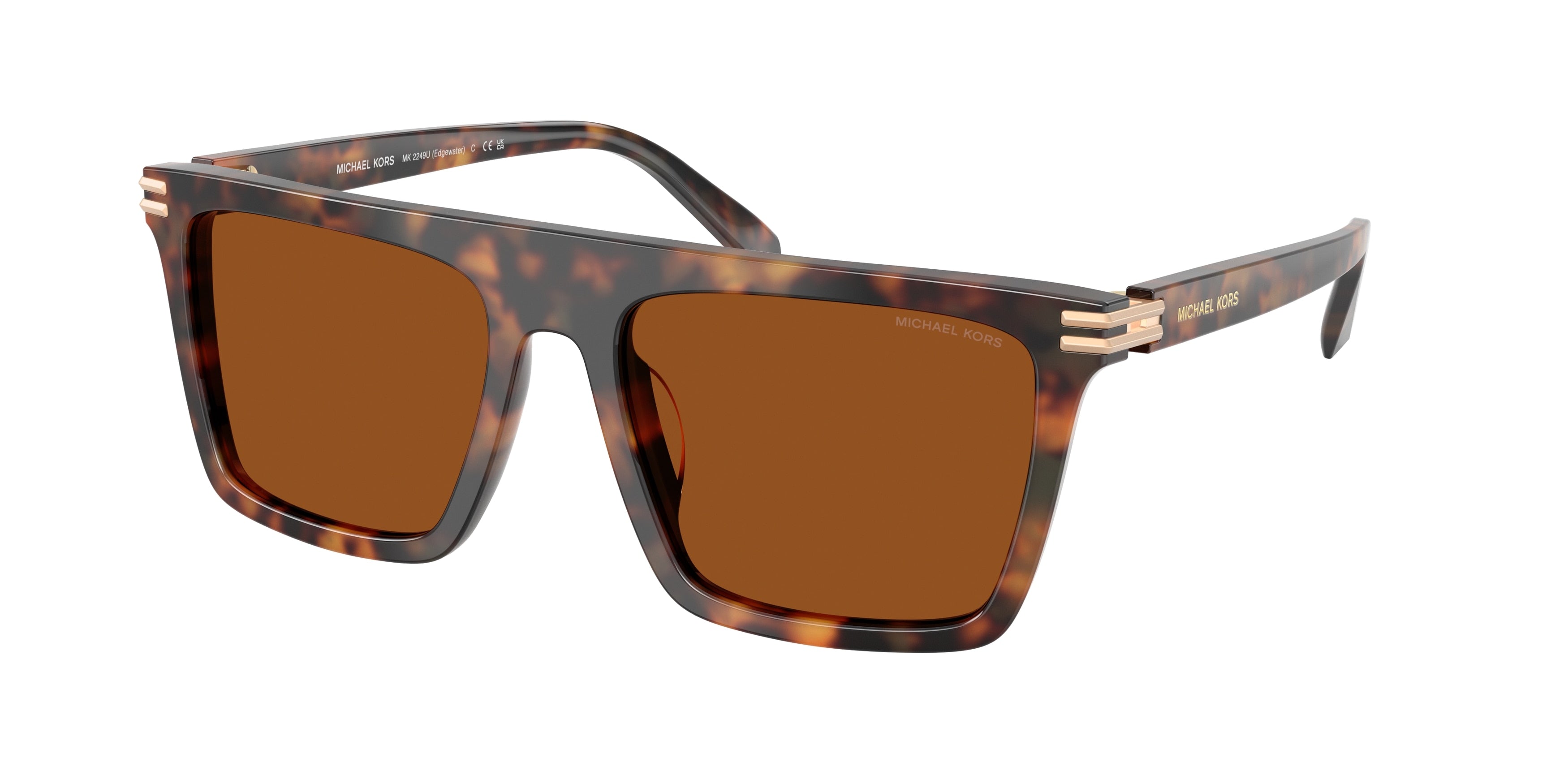 Michael Kors EDGEWATER MK2249U Square Sunglasses 390473-Vintage Tortoise 55-145-18 - Color Map Tortoise