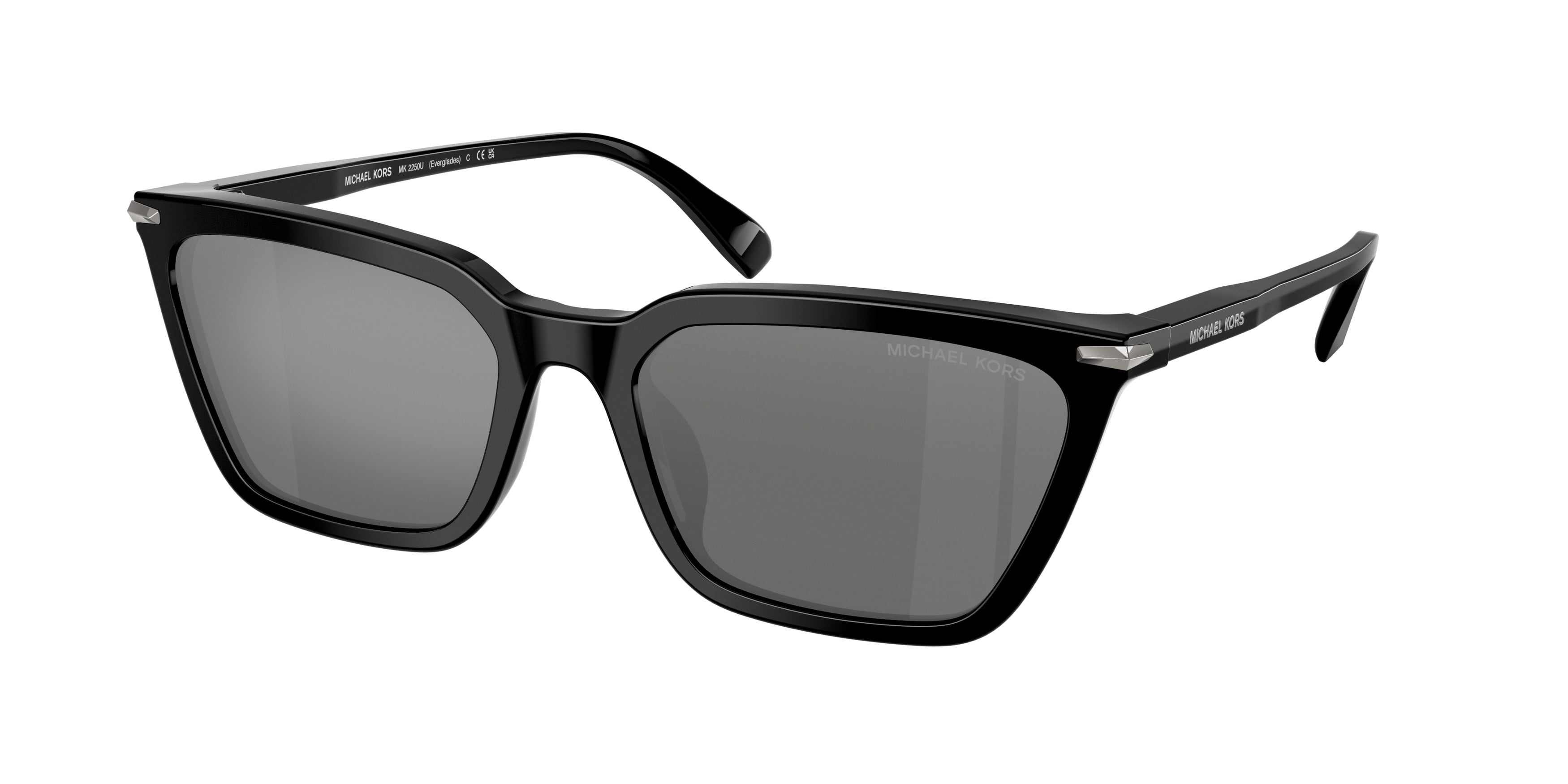 Michael Kors EVERGLADES MK2250U Cat Eye Sunglasses 300588-Black 58-145-19 - Color Map Black