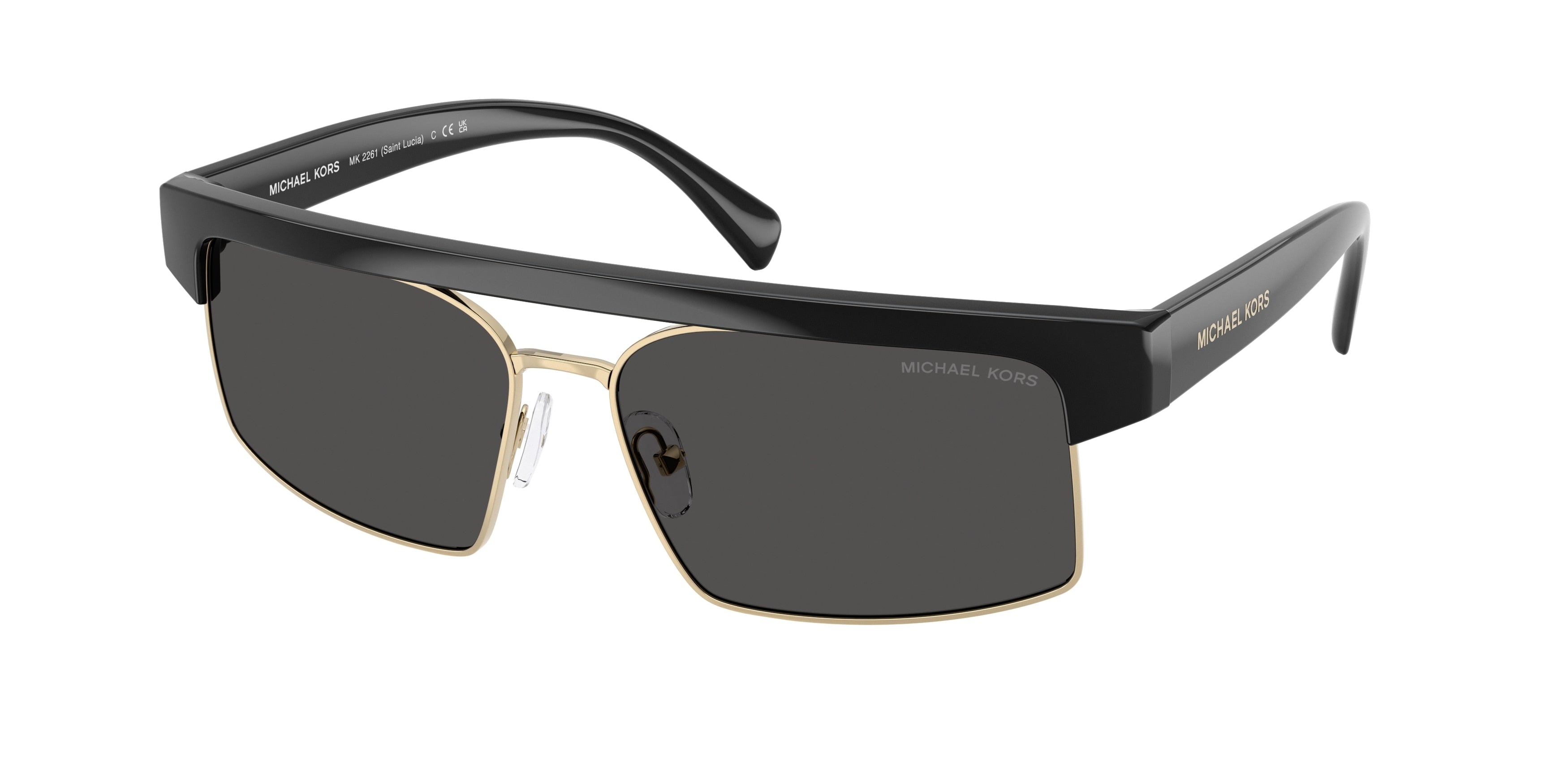 Michael Kors MK2261 Rectangle Sunglasses for Women — Free Shipping - 59-140-15 / 300587-Black