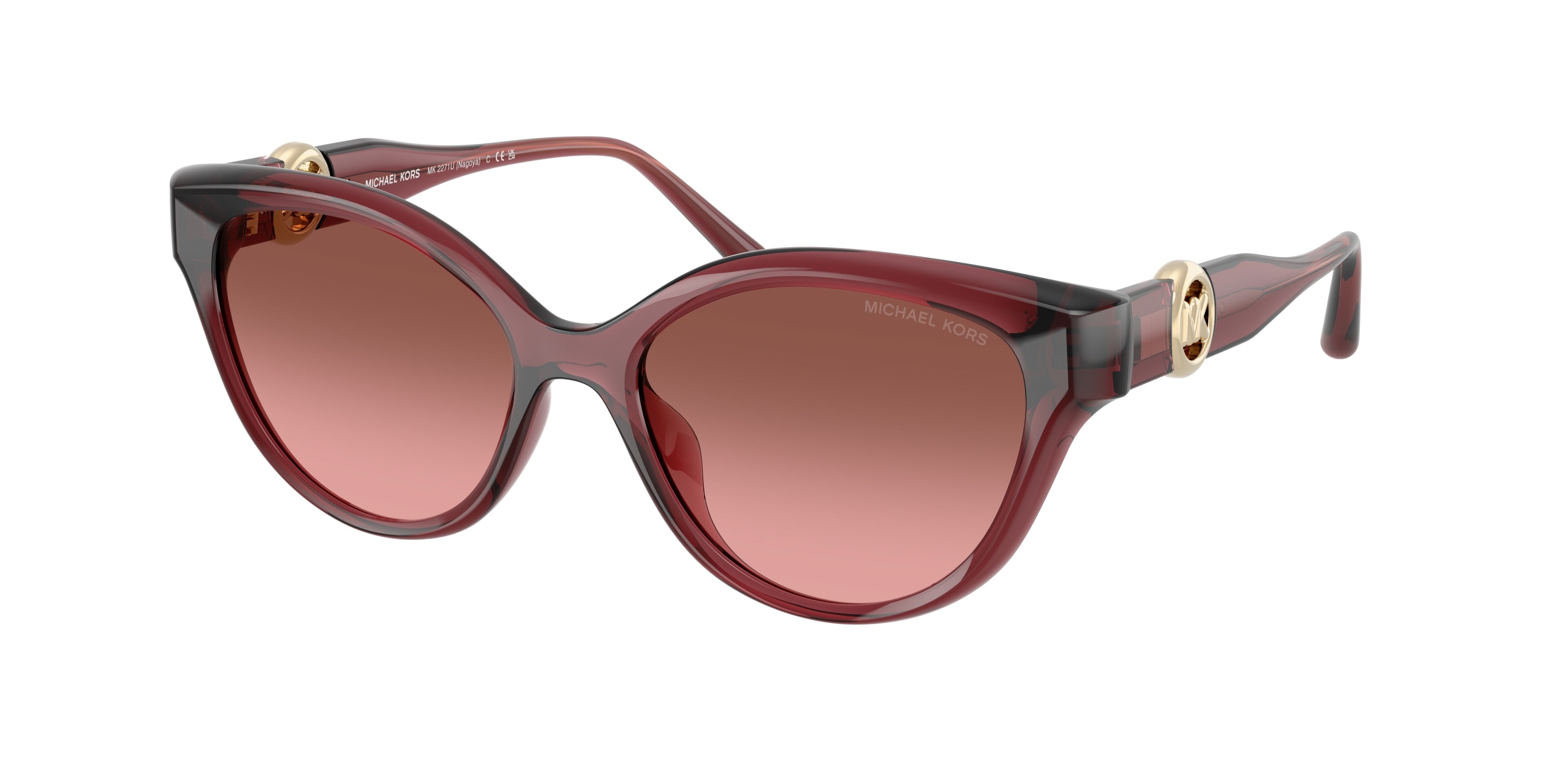 Michael Kors NAGOYA MK2271U Cat Eye Sunglasses 317511-Rosewood 53-140-17 - Color Map Brown