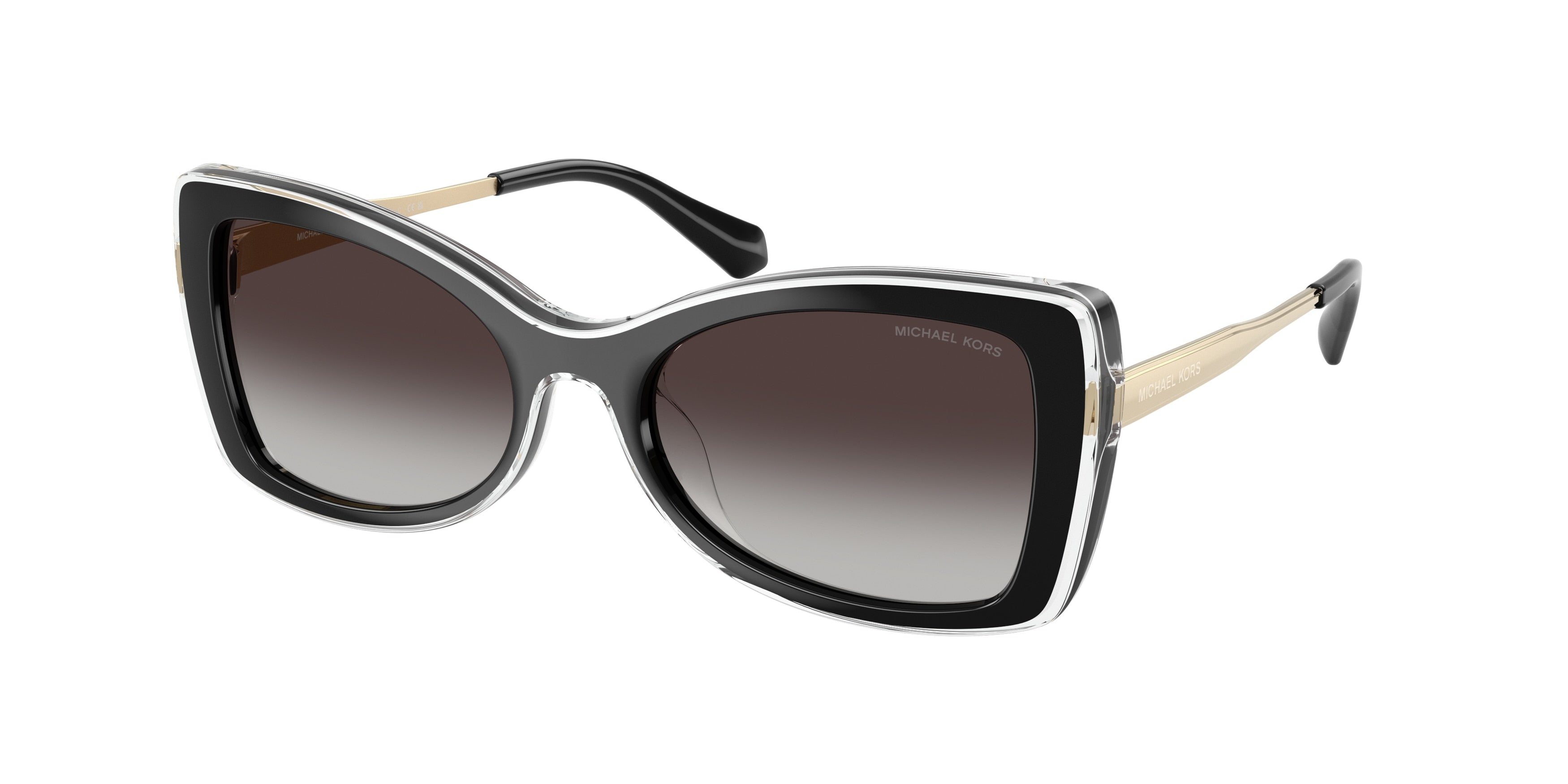 Michael Kors MALAGA MK2272U Butterfly Sunglasses 30058G-Black 53-140-18 - Color Map Black