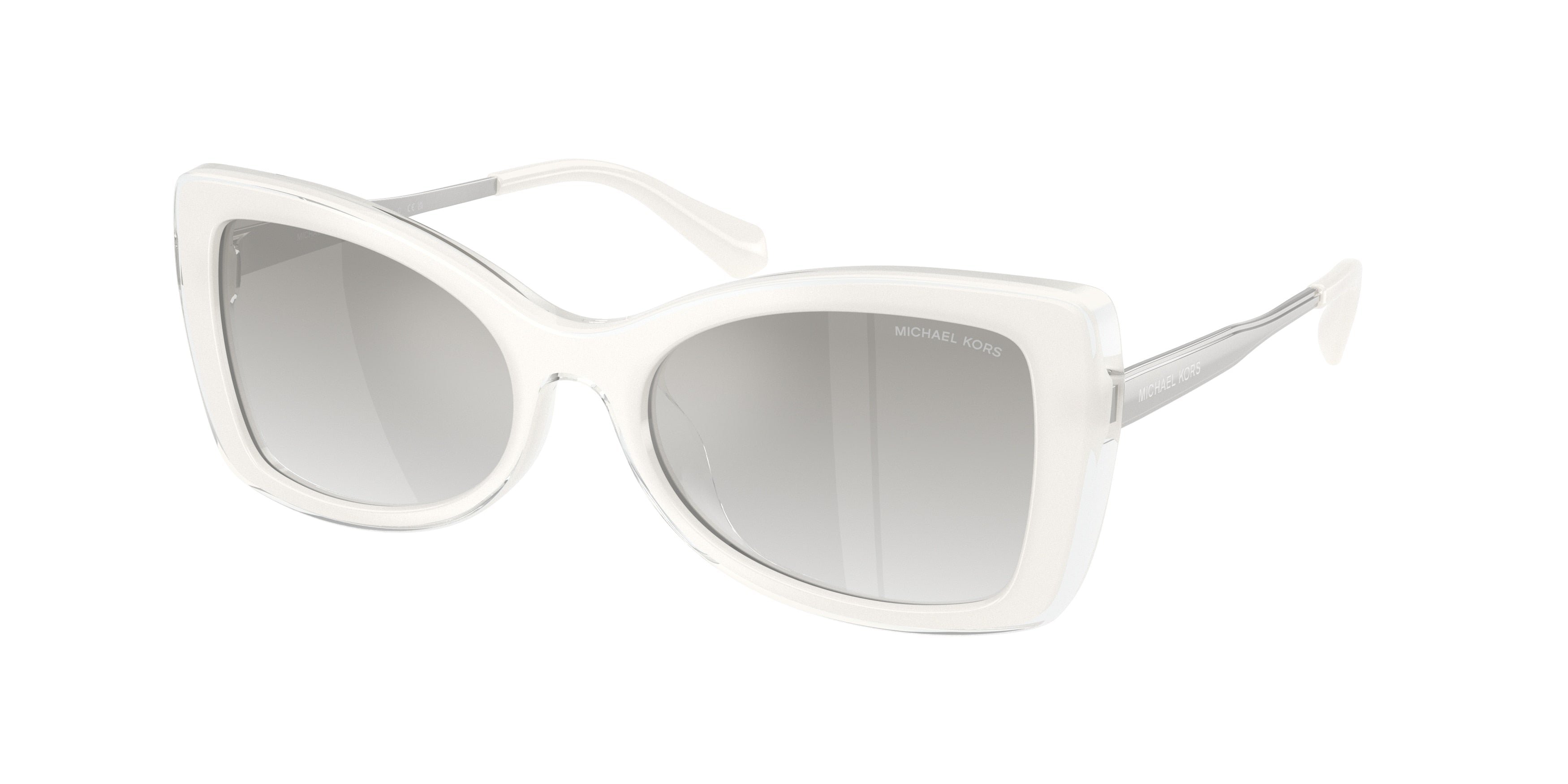 Michael Kors MALAGA MK2272U Butterfly Sunglasses 405201-White 53-140-18 - Color Map White