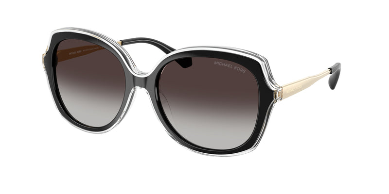 Michael Kors CANARY ISLANDS MK2273U Square Sunglasses 30058G-Black 55-140-17 - Color Map Black