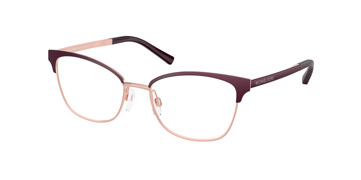 Michael Kors ADRIANNA IV MK3012 Cat Eye Eyeglasses 1108-Cordovan/Rose Gold 51-135-17 - Color Map Brown