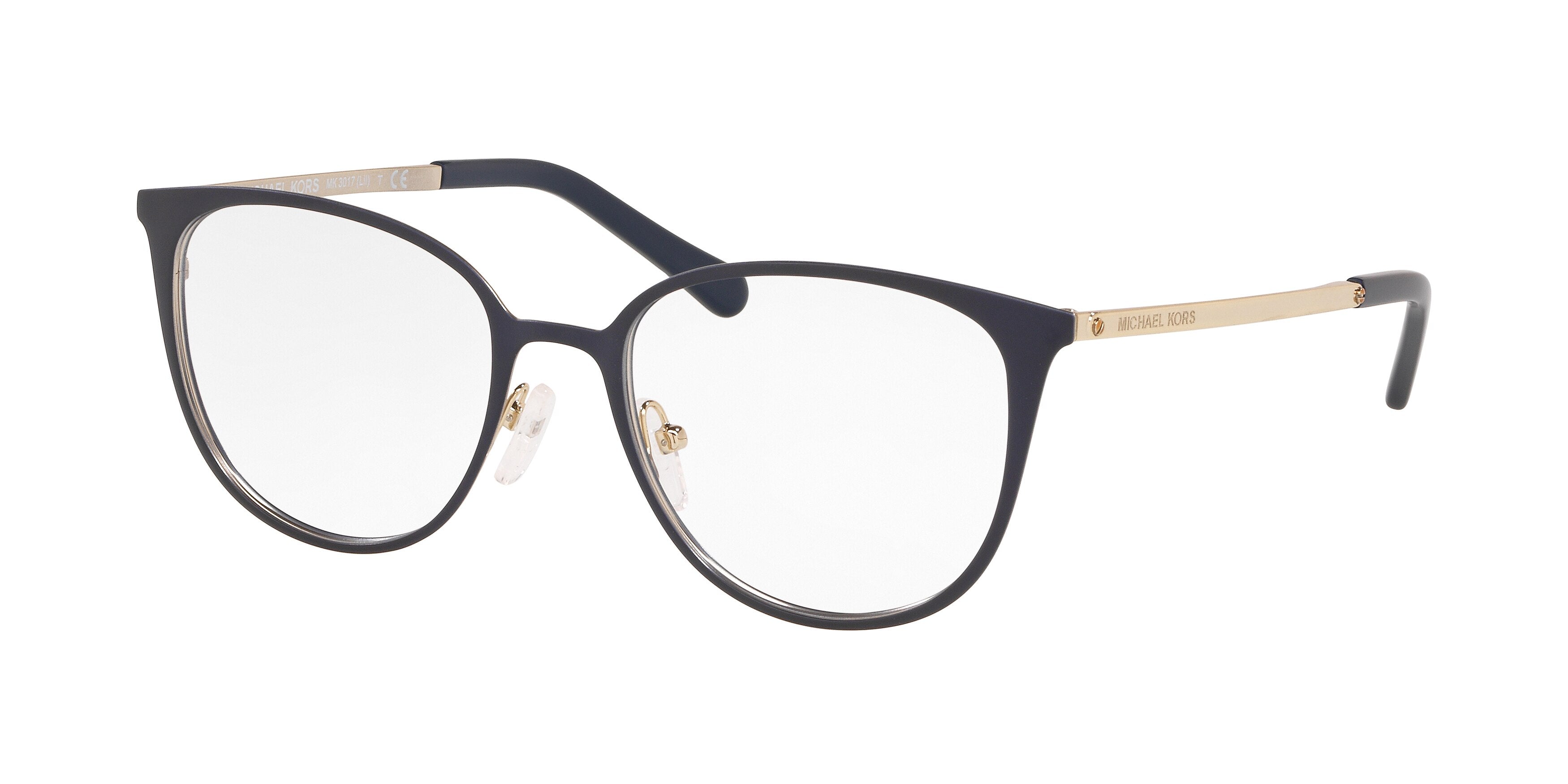 Michael Kors LIL MK3017 Square Eyeglasses 1955-Matte Navy 51-140-18 - Color Map Blue