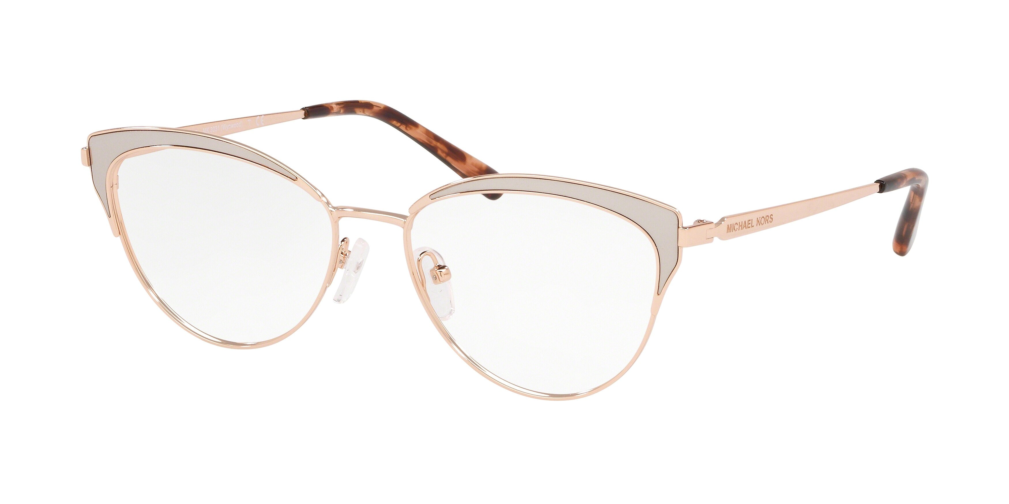 Michael Kors WYNWOOD MK3031 Cat Eye Eyeglasses 1108-Rose Gold 53-140-16 - Color Map Gold