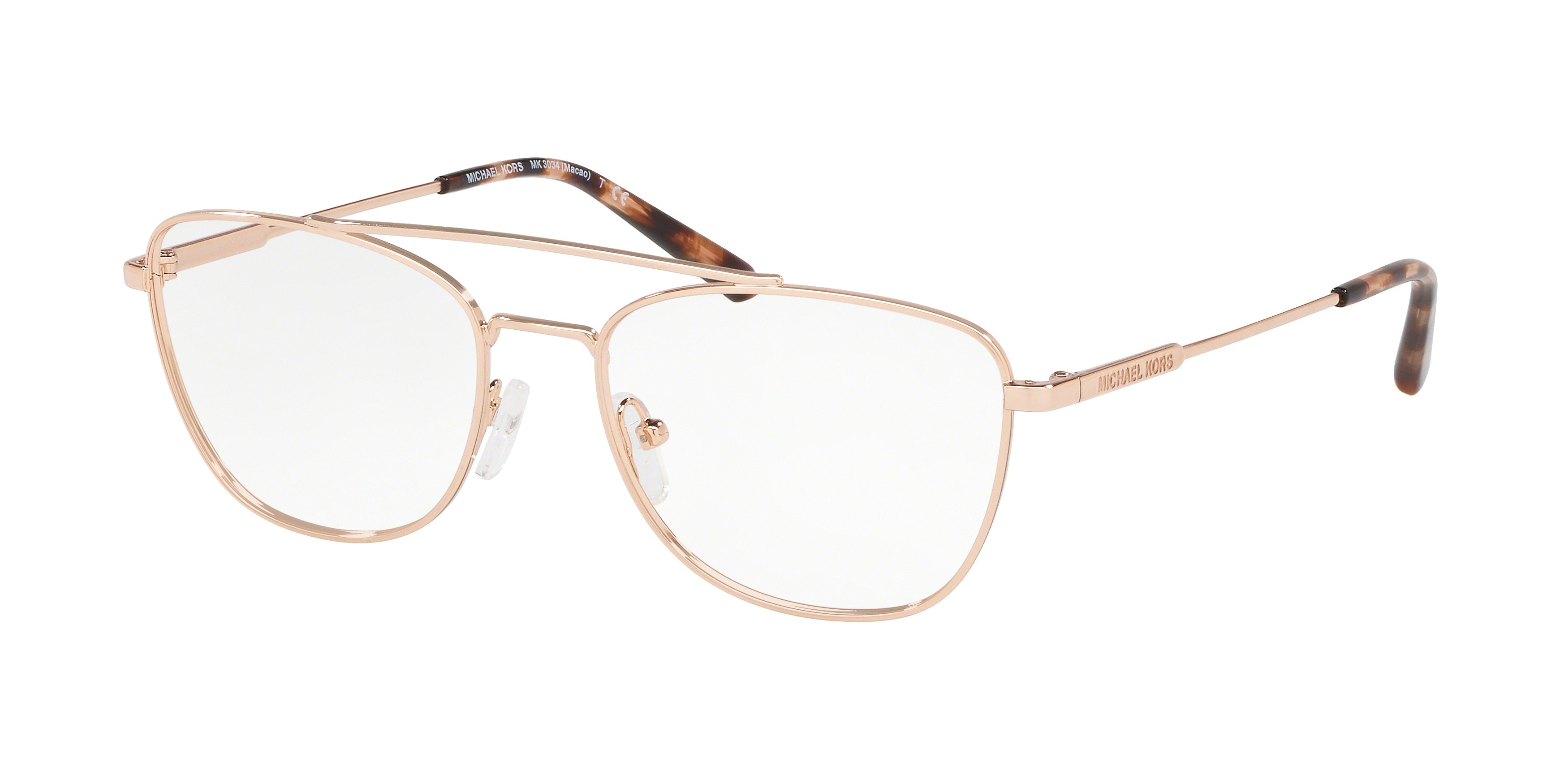 Michael Kors MACAO MK3034 Butterfly Eyeglasses 1108-Rose Gold 53-140-17 - Color Map Gold