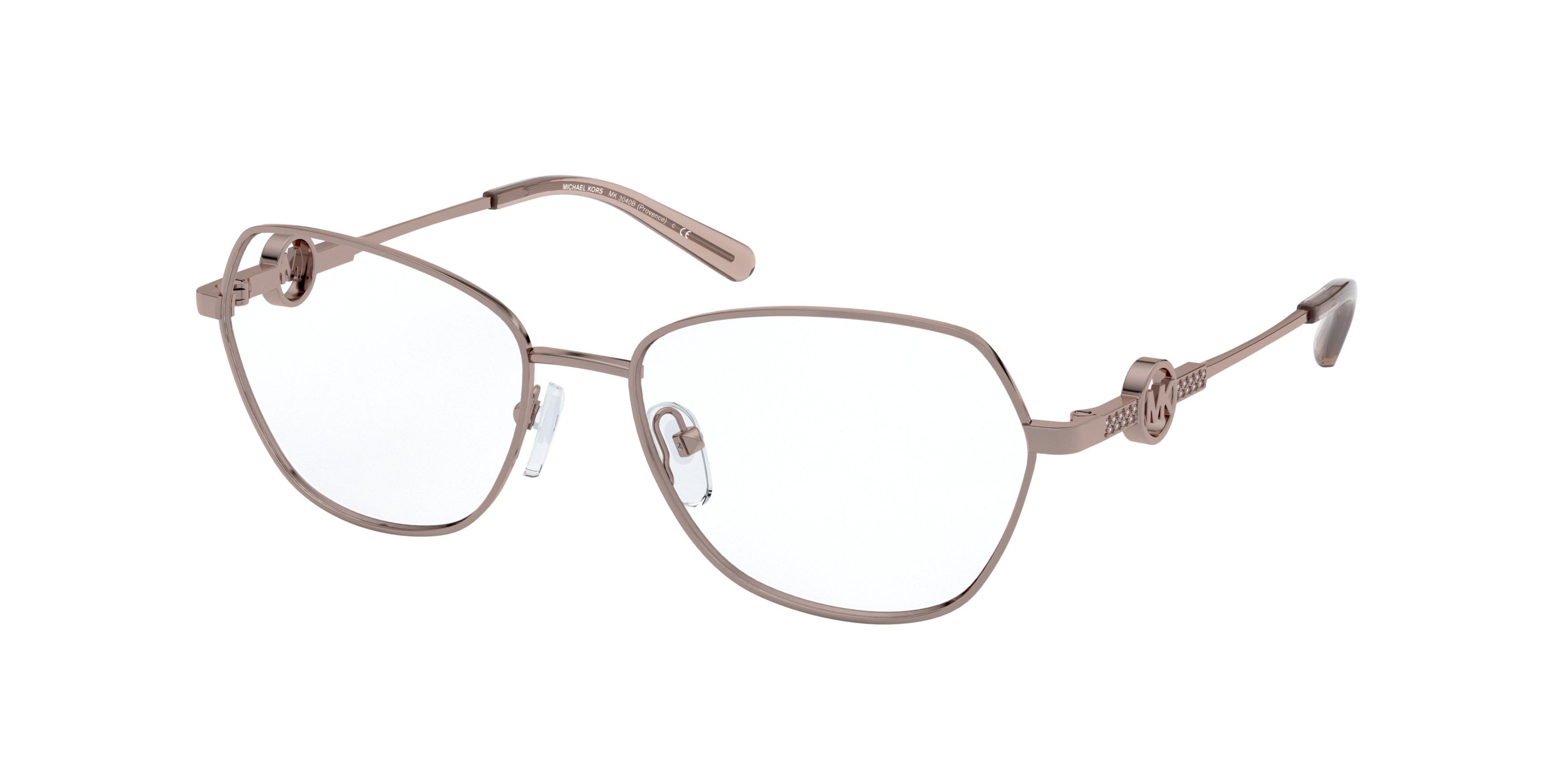 Michael Kors PROVENCE MK3040B Irregular Eyeglasses 1213-Mink Brown 53-135-16 - Color Map Brown