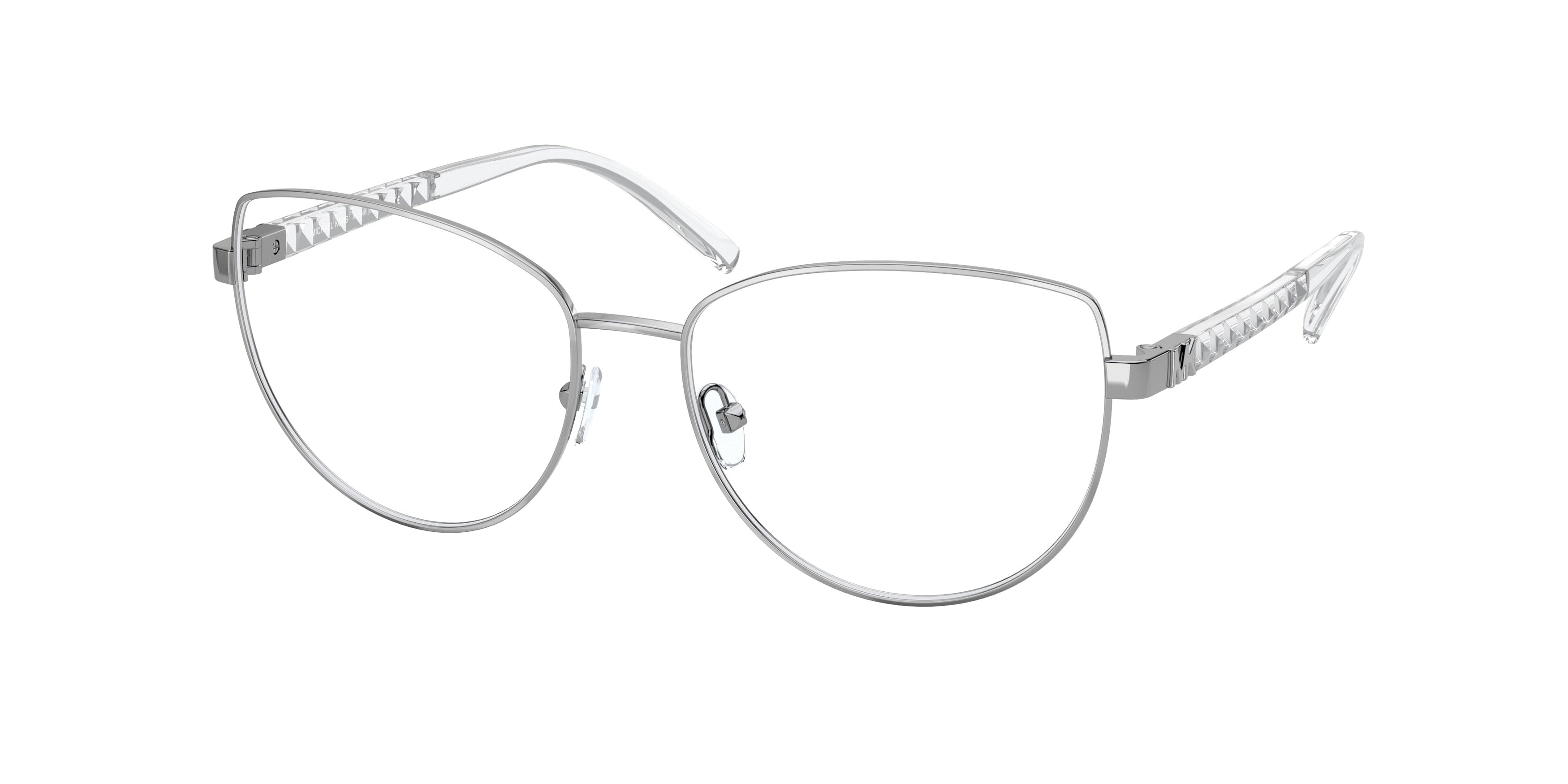Michael Kors CATANIA MK3046 Cat Eye Eyeglasses 1005-Silver 55-140-16 - Color Map Silver