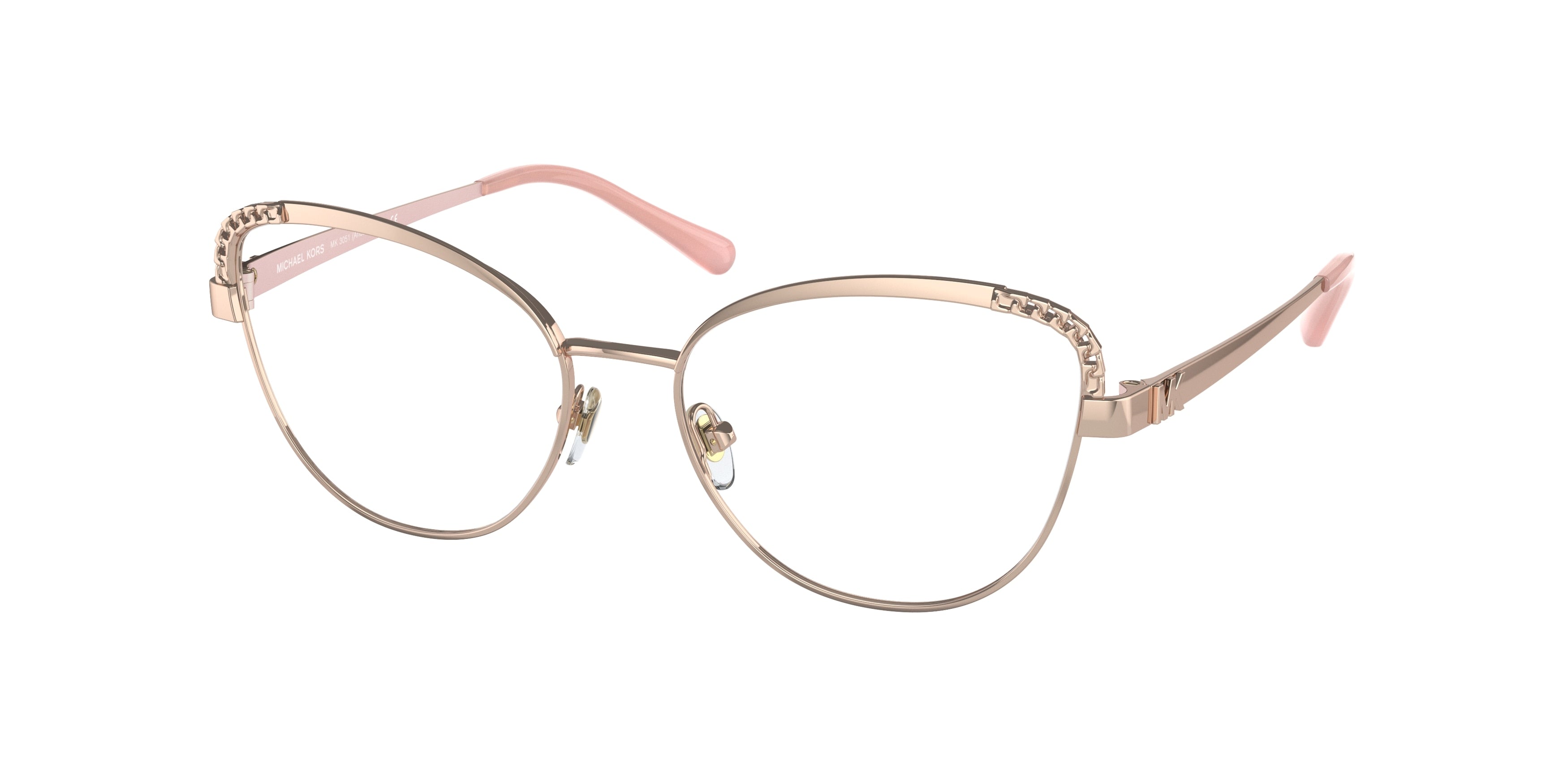 Michael Kors ANDALUSIA MK3051 Cat Eye Eyeglasses 1108-Rose Gold 53-140-16 - Color Map Gold