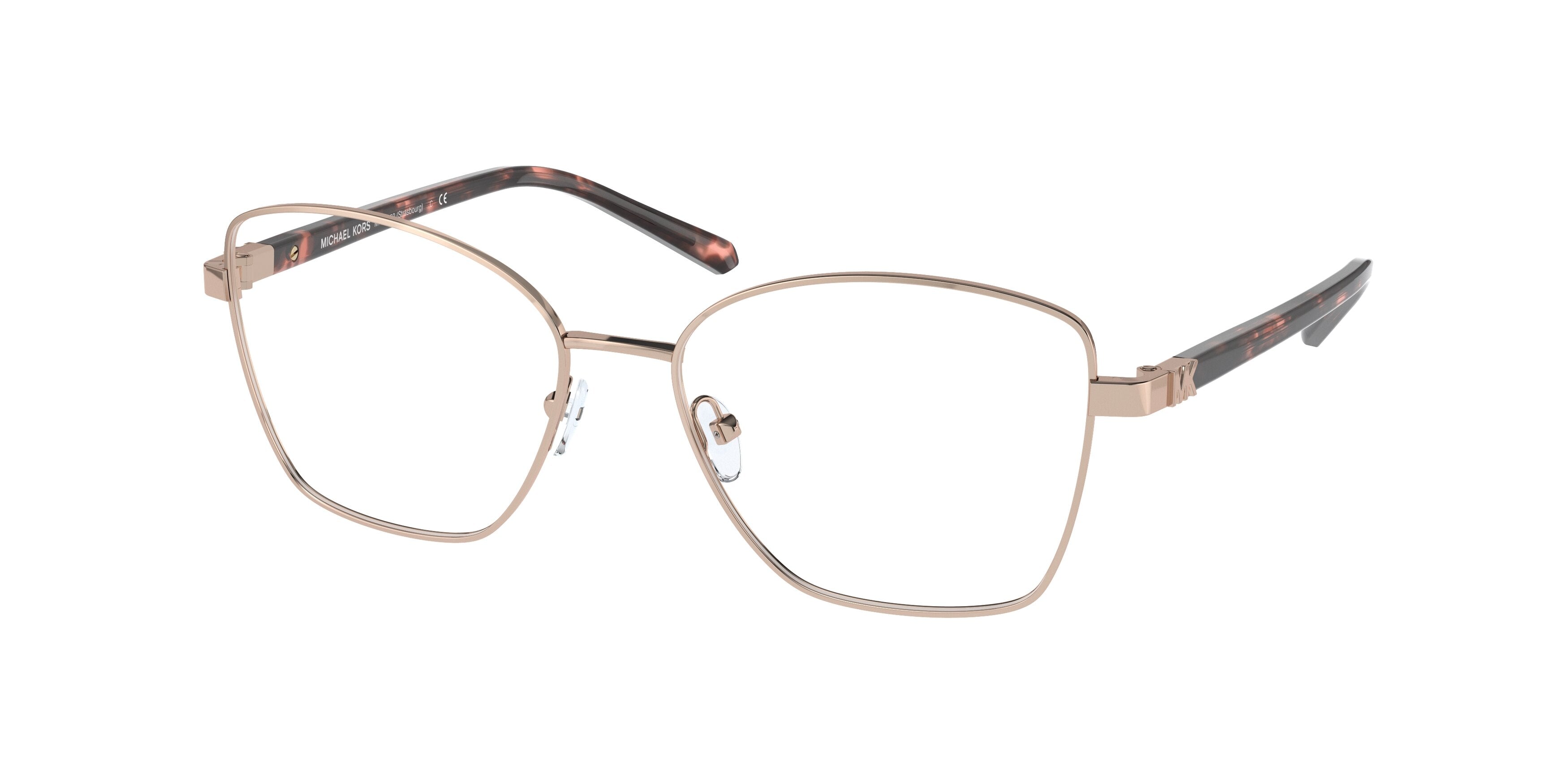 Michael Kors STRASBOURG MK3052 Square Eyeglasses  1108-Rose Gold 54-140-16 - Color Map Gold