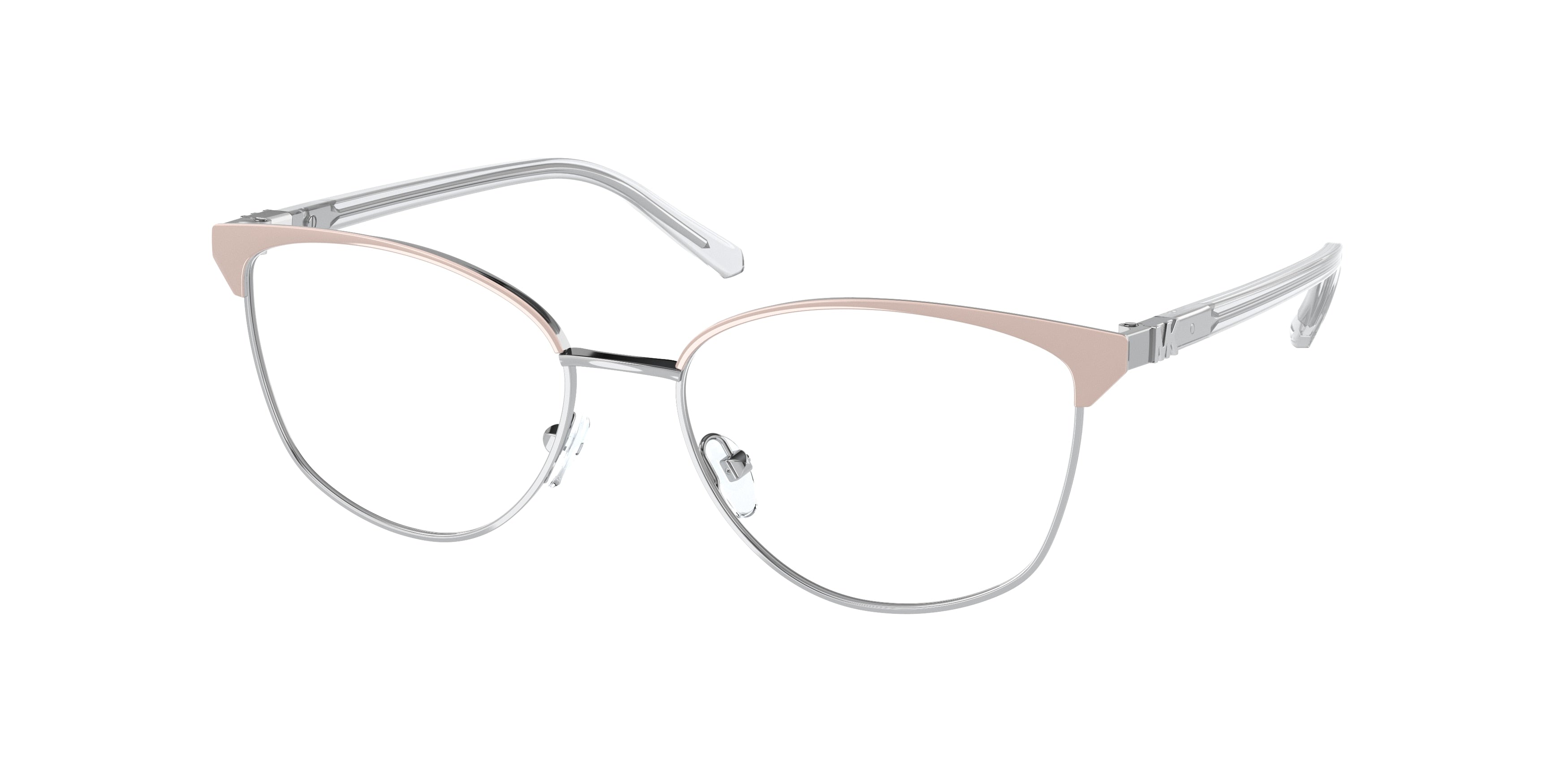 Michael Kors FERNIE MK3053 Cat Eye Eyeglasses 1153-Soft Pink/Silver 54-140-16 - Color Map Pink