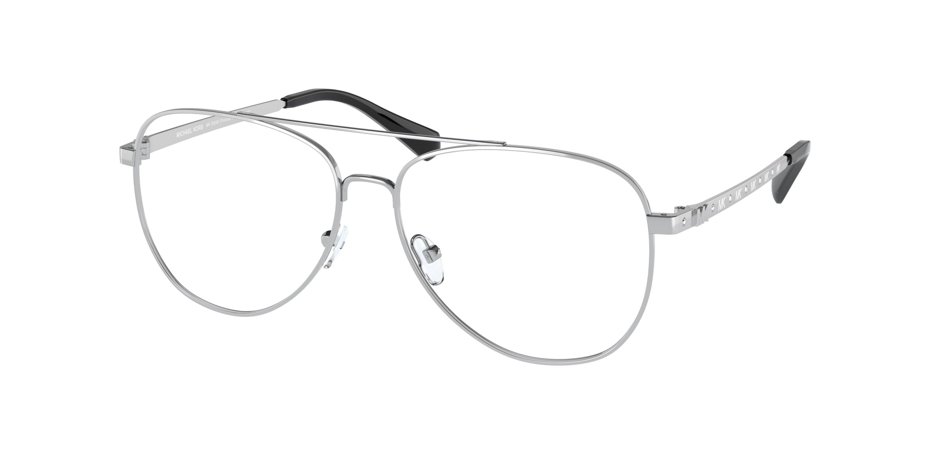 Michael Kors PROCIDA BRIGHT MK3054B Pilot Eyeglasses 1153-Silver 56-140-14 - Color Map Silver