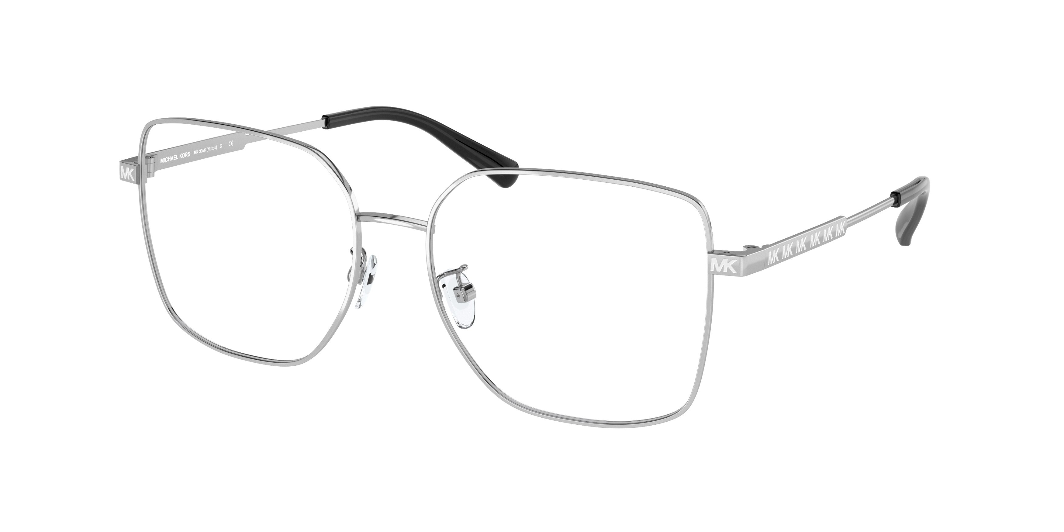 Michael Kors NAXOS MK3056 Square Eyeglasses 1153-Silver 53-140-16 - Color Map Silver