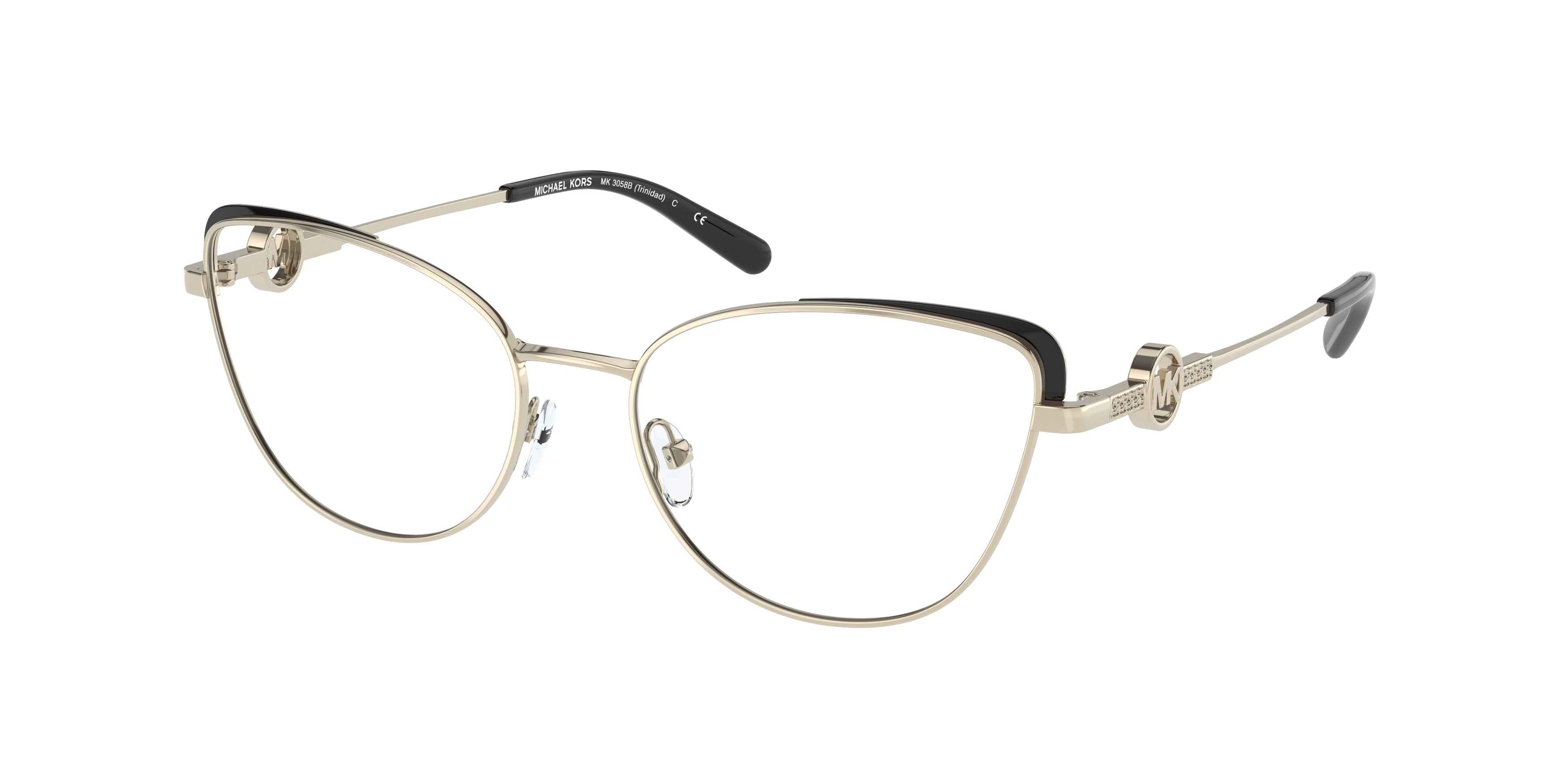 Michael Kors TRINIDAD MK3058B Cat Eye Eyeglasses 1014-Light Gold 54-140-17 - Color Map Gold