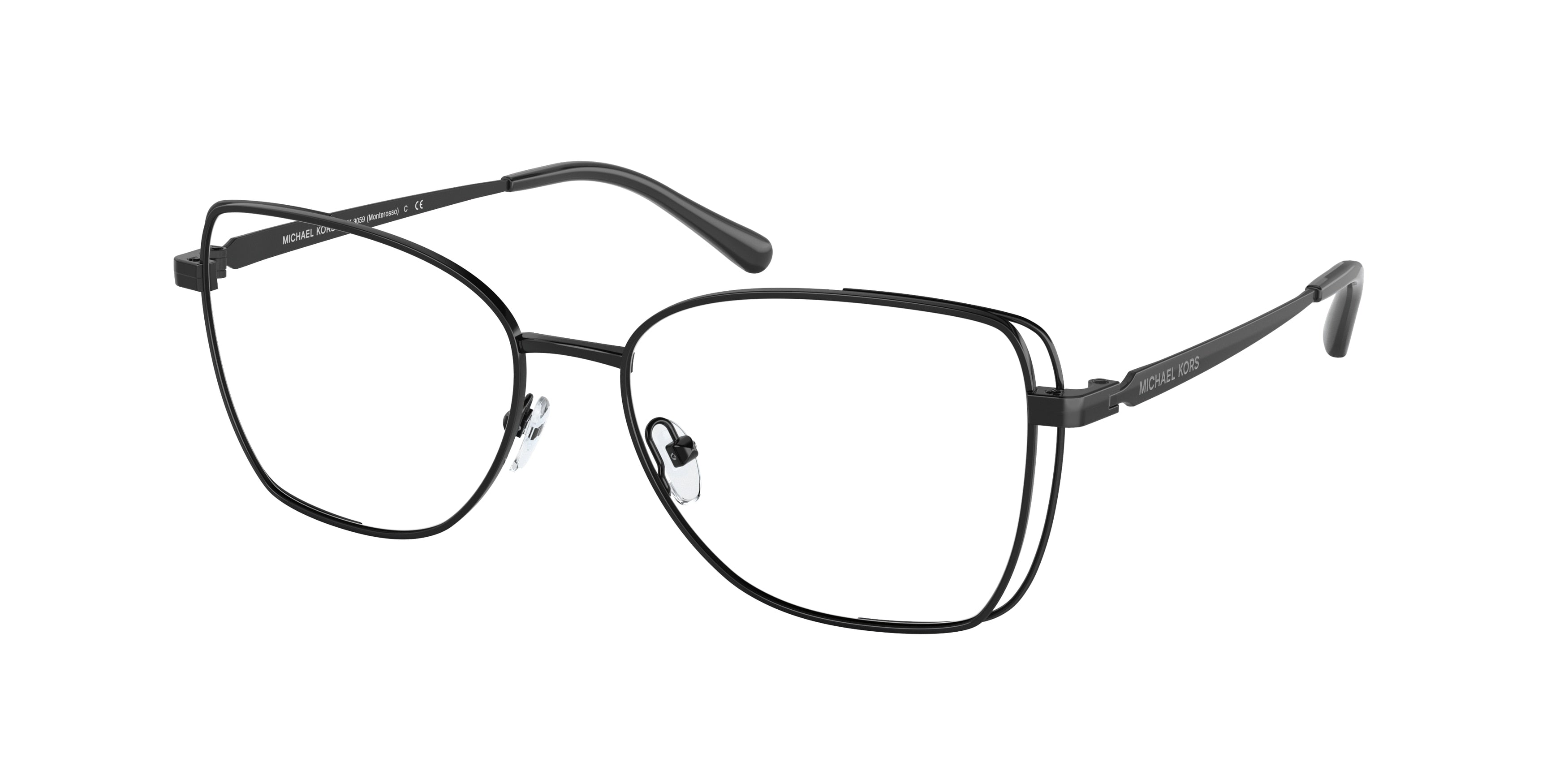 Michael Kors MONTEROSSO MK3059 Square Eyeglasses 1005-Black 54-140-16 - Color Map Black