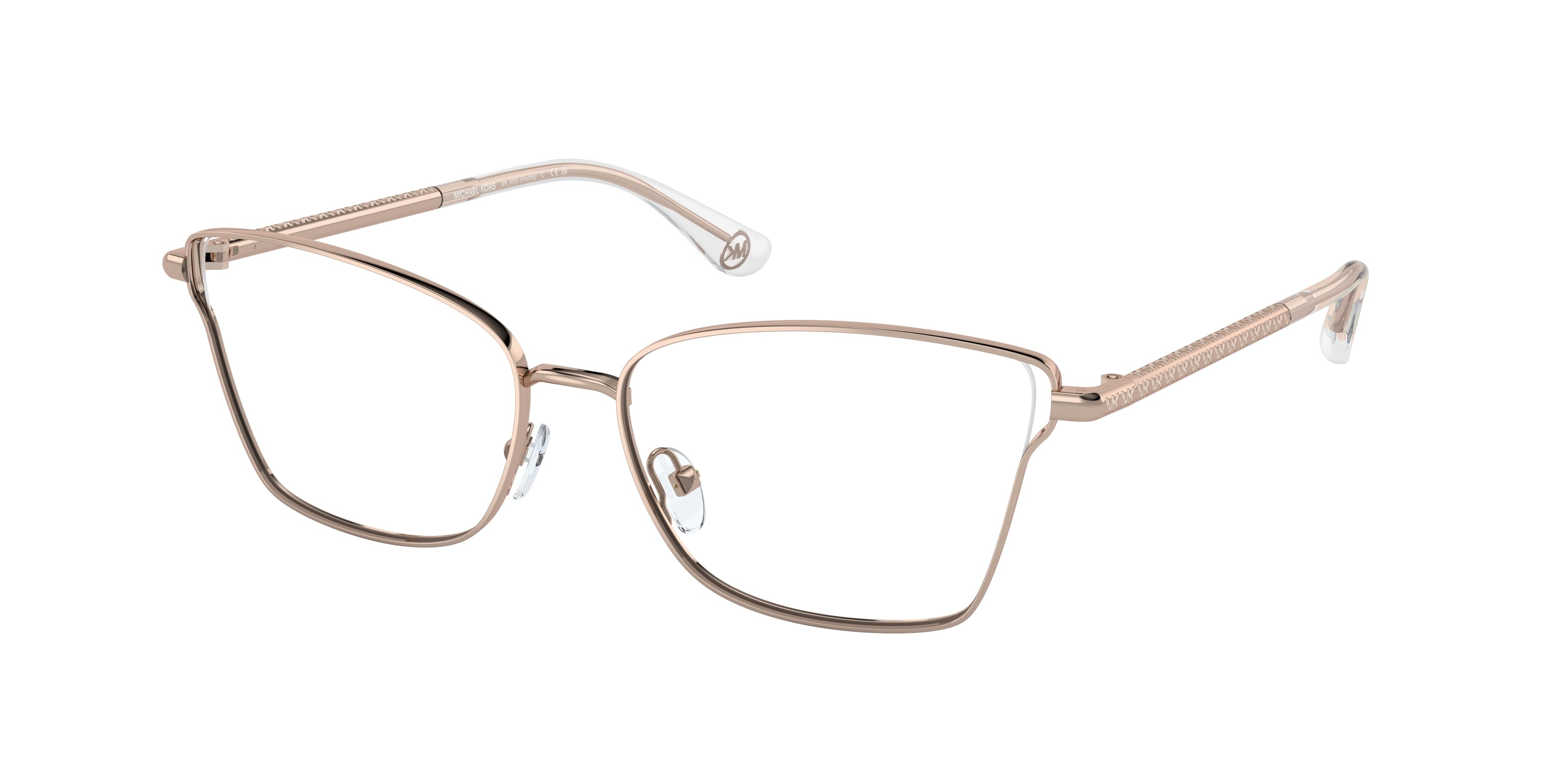 Michael Kors RADDA MK3063 Rectangle Eyeglasses 1108-Rose Gold 55-140-15 - Color Map Gold