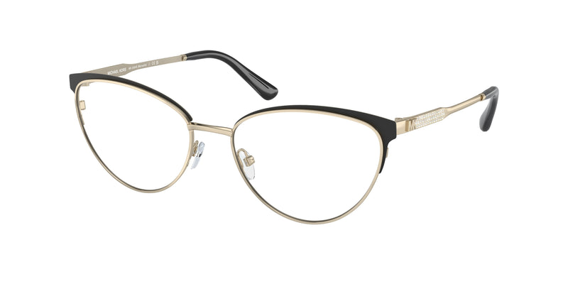 Michael Kors MARSAILLE MK3064B Cat Eye Eyeglasses 1014-Light Gold/Matte Black 55-140-17 - Color Map Gold