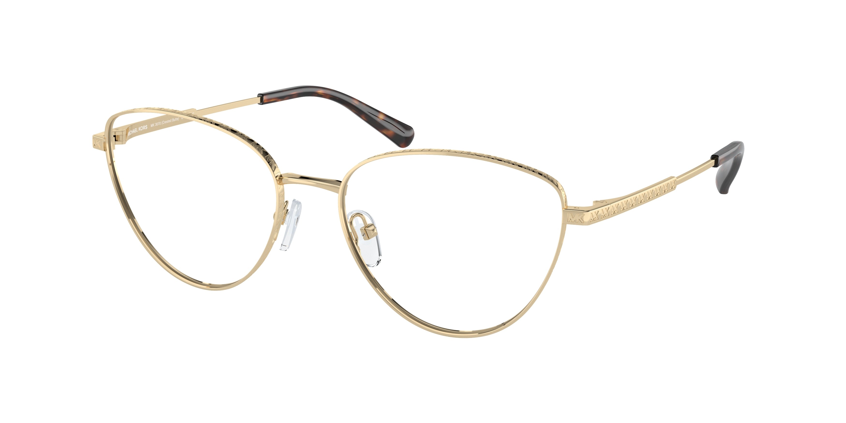 Michael Kors CRESTED BUTTE MK3070 Cat Eye Eyeglasses 1014-Light Gold 55-140-17 - Color Map Gold