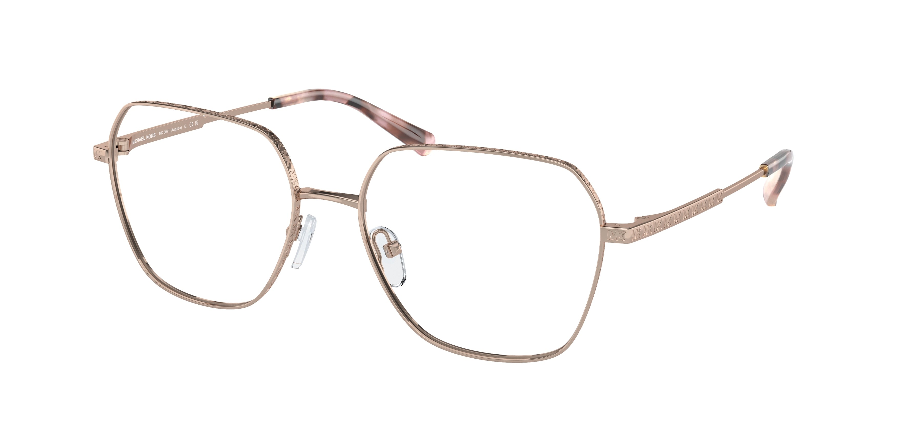Michael Kors AVIGNON MK3071 Square Eyeglasses 1108-Rose Gold 56-140-17 - Color Map Gold