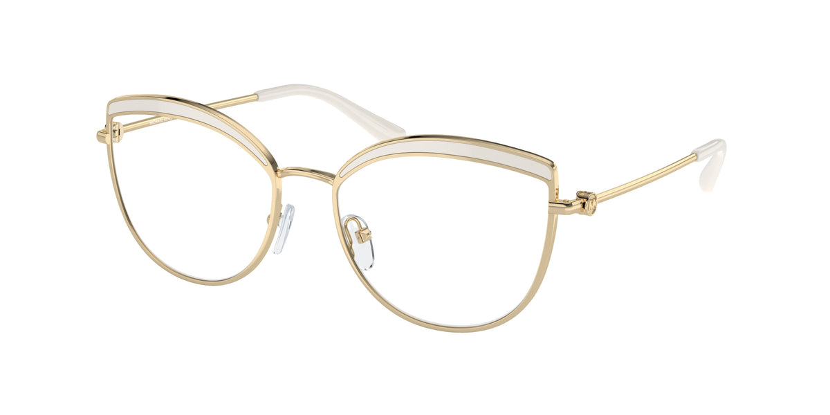Michael Kors NAPIER MK3072 Cat Eye Eyeglasses 1017-Light Gold 54-140-17 - Color Map Gold