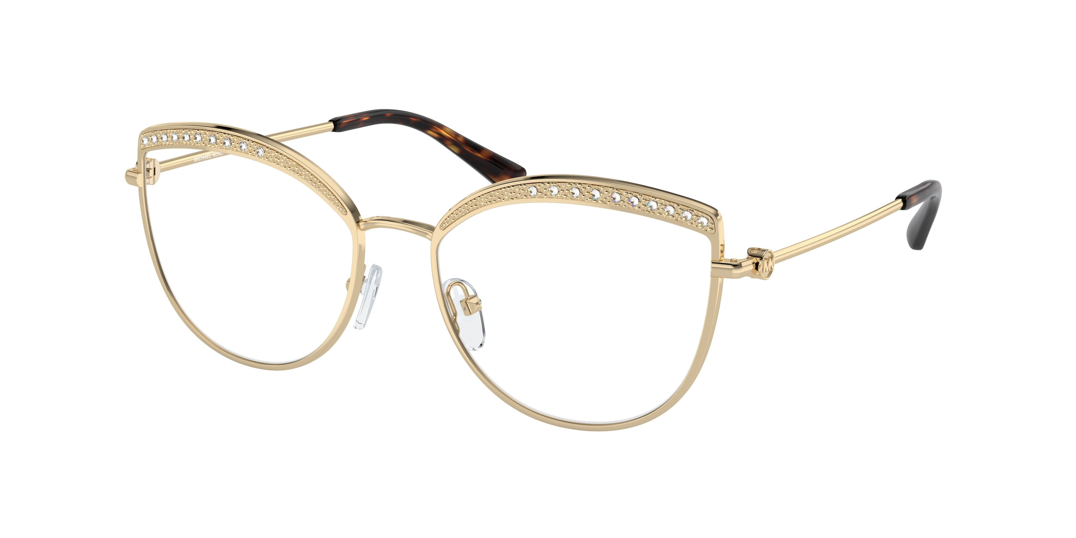 Michael Kors NAPIER MK3072 Cat Eye Eyeglasses 1018-Light Gold 54-140-17 - Color Map Gold