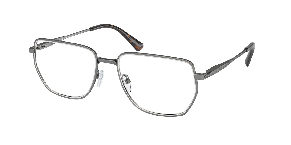 Michael Kors STEAMBOAT MK3080 Irregular Eyeglasses 1002-Shiny Gunmetal 56-145-18 - Color Map Grey